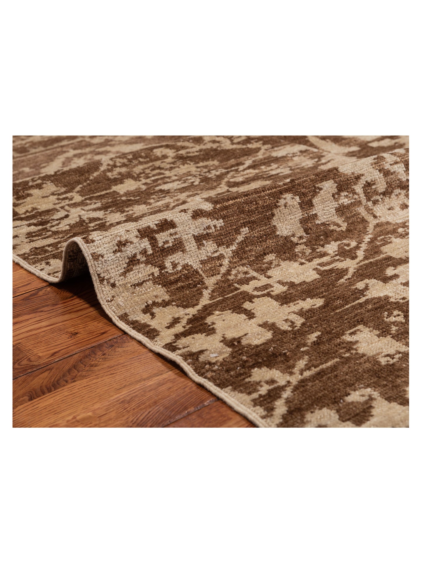 Angora Oushak 126693 Brown Silver 6.7x8.6 Hand Knotted Rug