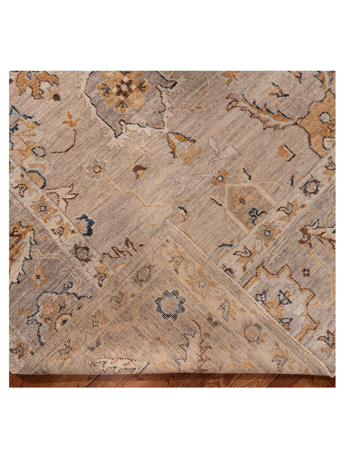 Angora Oushak 156153 Silver Gray 9.1x12.1 Hand Knotted Rug
