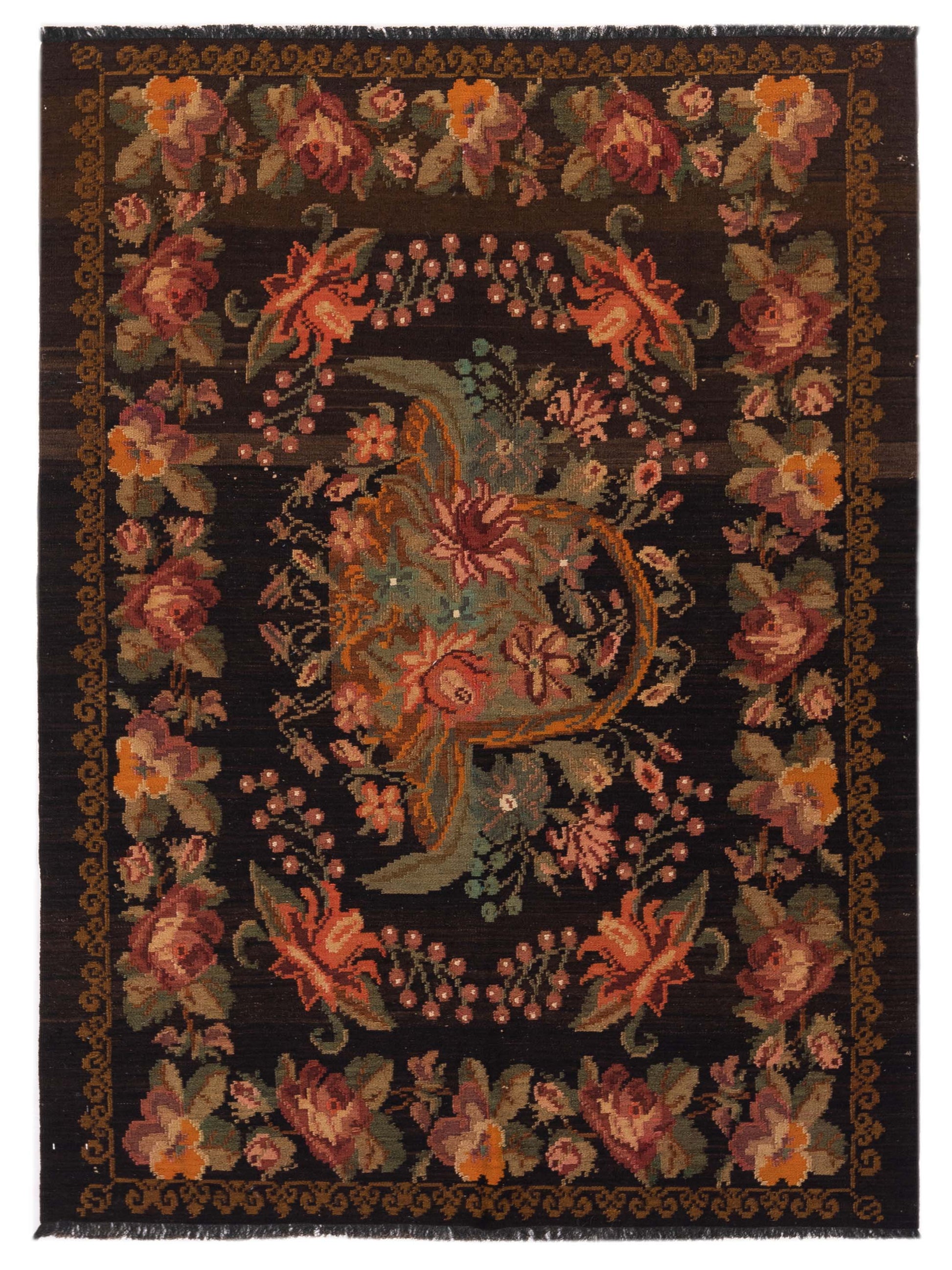 Pasha Old Basserabian Kilim  Black  Traditional