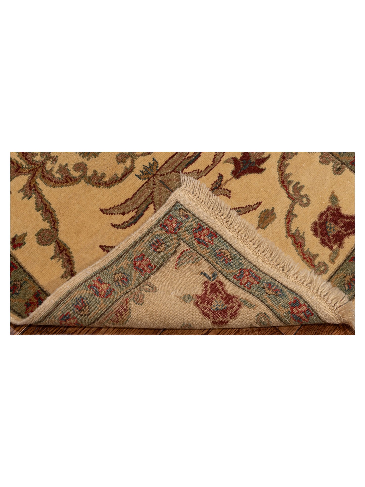 Antique Loom 104492 Ivory Green 2.10x8.6 Hand Knotted Rug