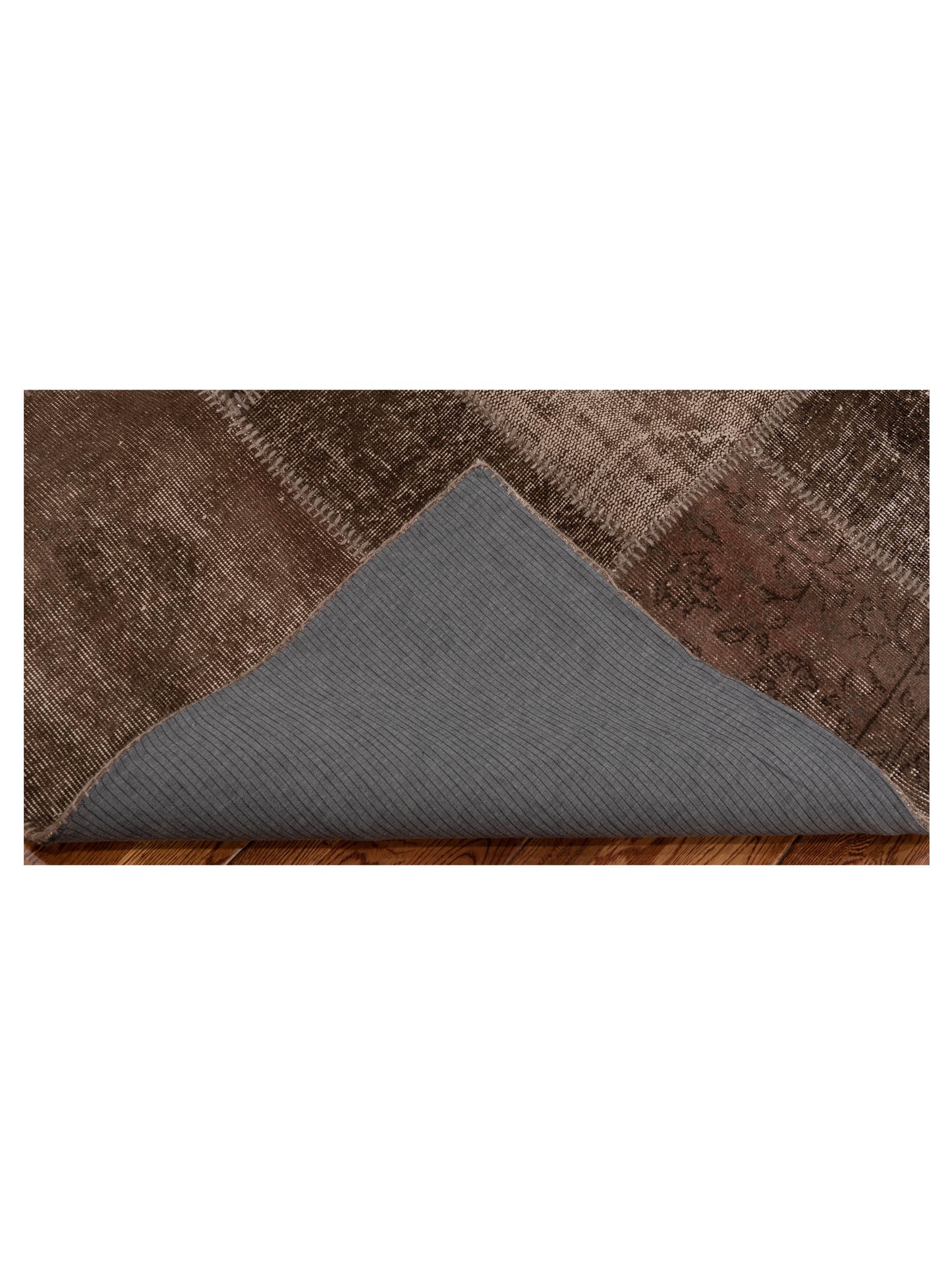 Turkish Vestige Patchwork 110185 Dark Brown 6x9 Hand Knotted Rug