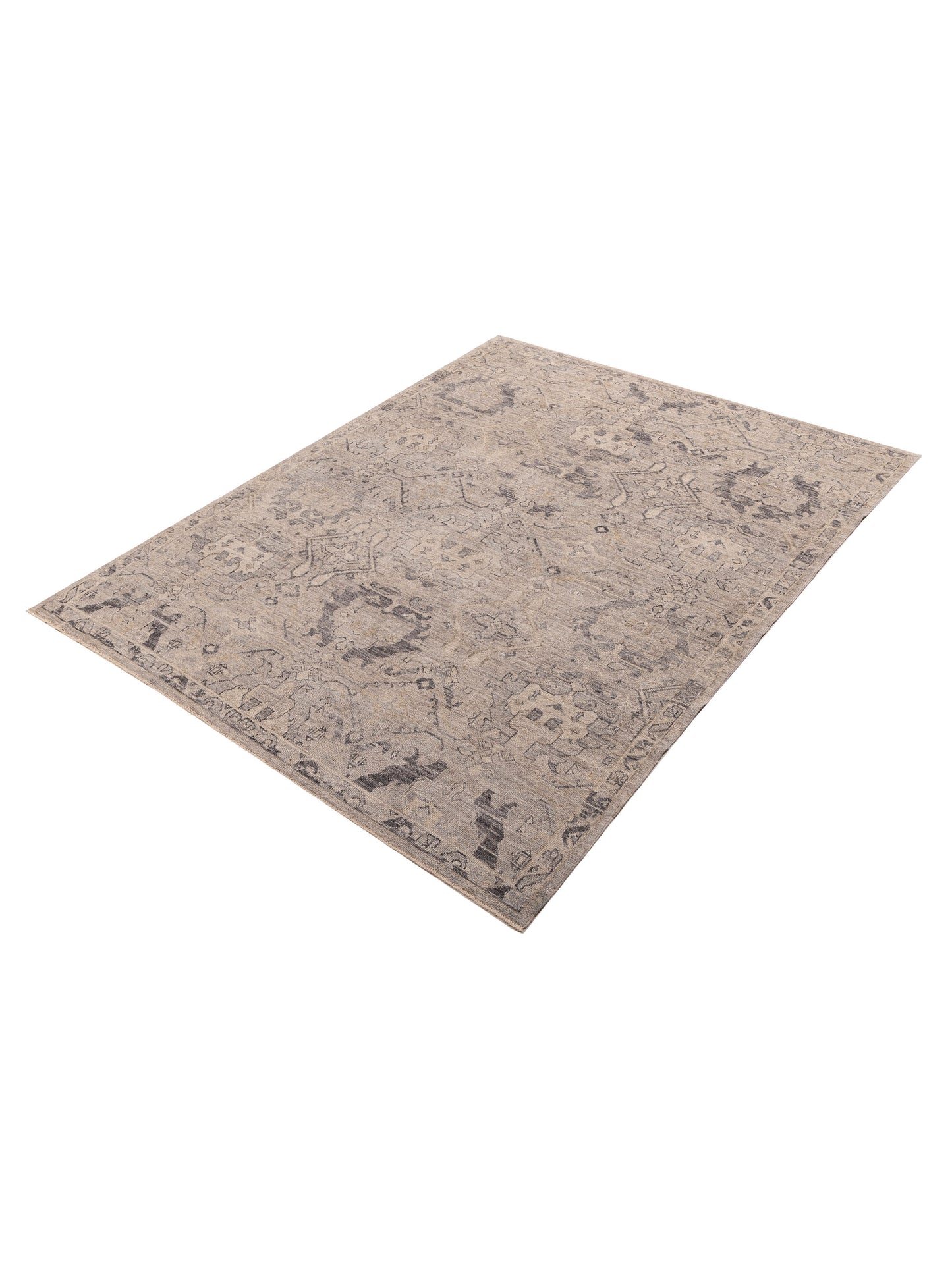Angora Oushak 156074 Gray Gray 8.1x10.5 Hand Knotted Rug