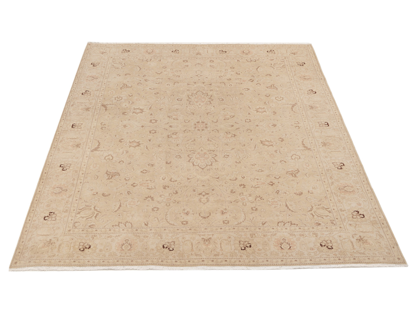 Bouquet 107411 Gold Ivory 8.1x9.11 Hand Knotted Rug
