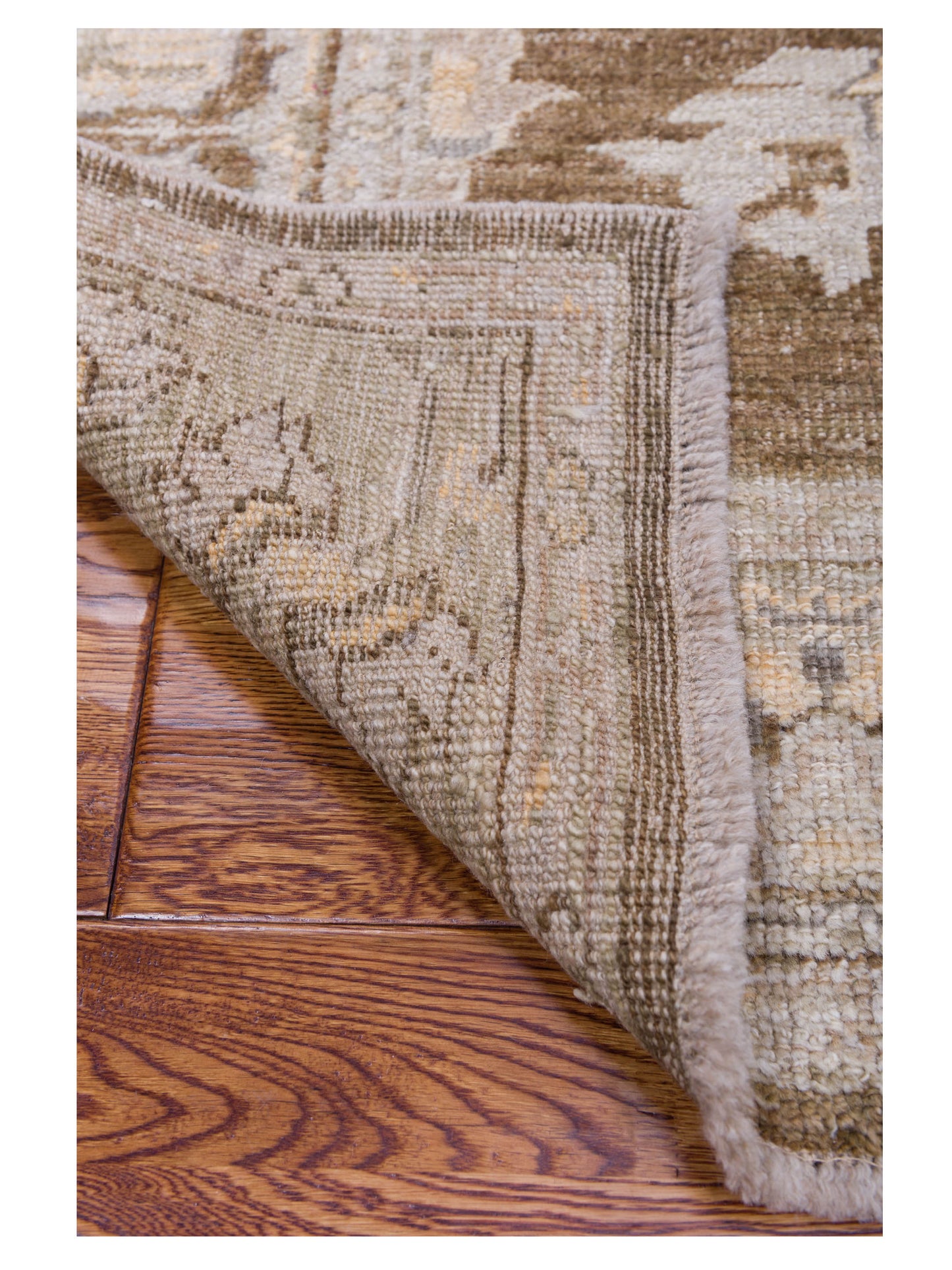 Angora Oushak 117668 Brown Green 6.1x8.3 Hand Knotted Rug