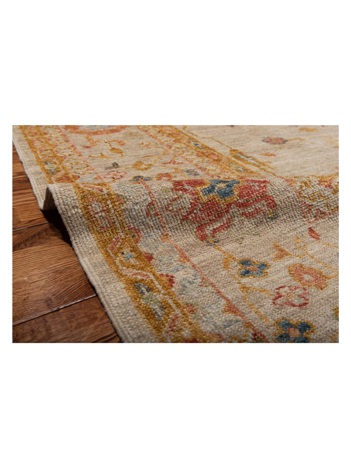 Angora Oushak 146454 Ivory Silver 9x11.5 Hand Knotted Rug
