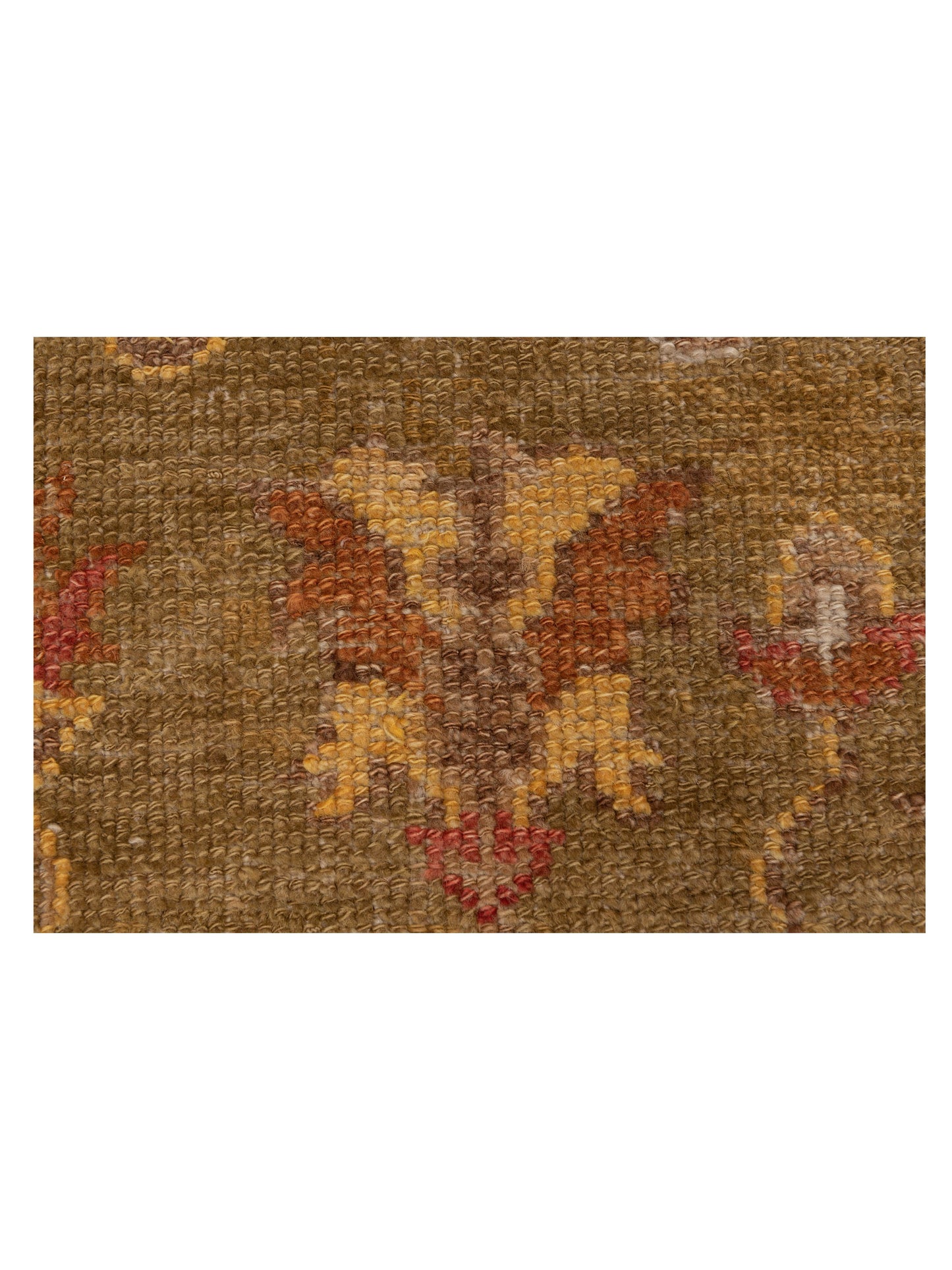 Angora Oushak 108978 Green Light Brown 2.7x12 Hand Knotted Rug
