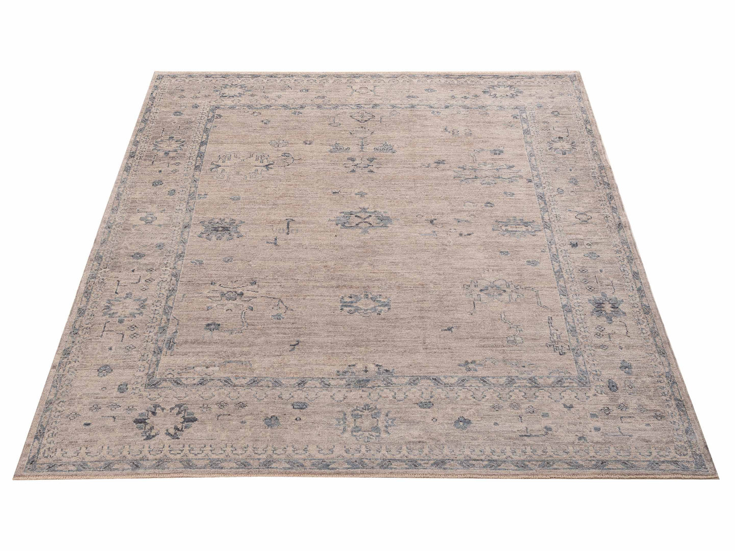 Angora Oushak 156165 Gray Gray 8.1x9.6 Hand Knotted Rug