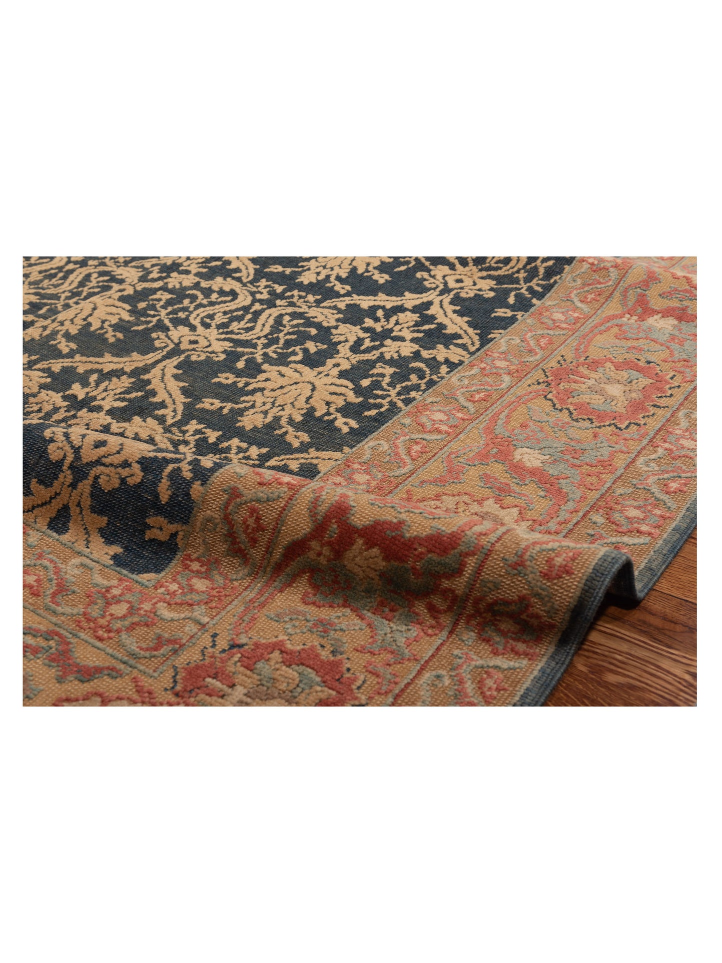 Antique Loom 107995 Blue Gold 6.8x9 Hand Knotted Rug