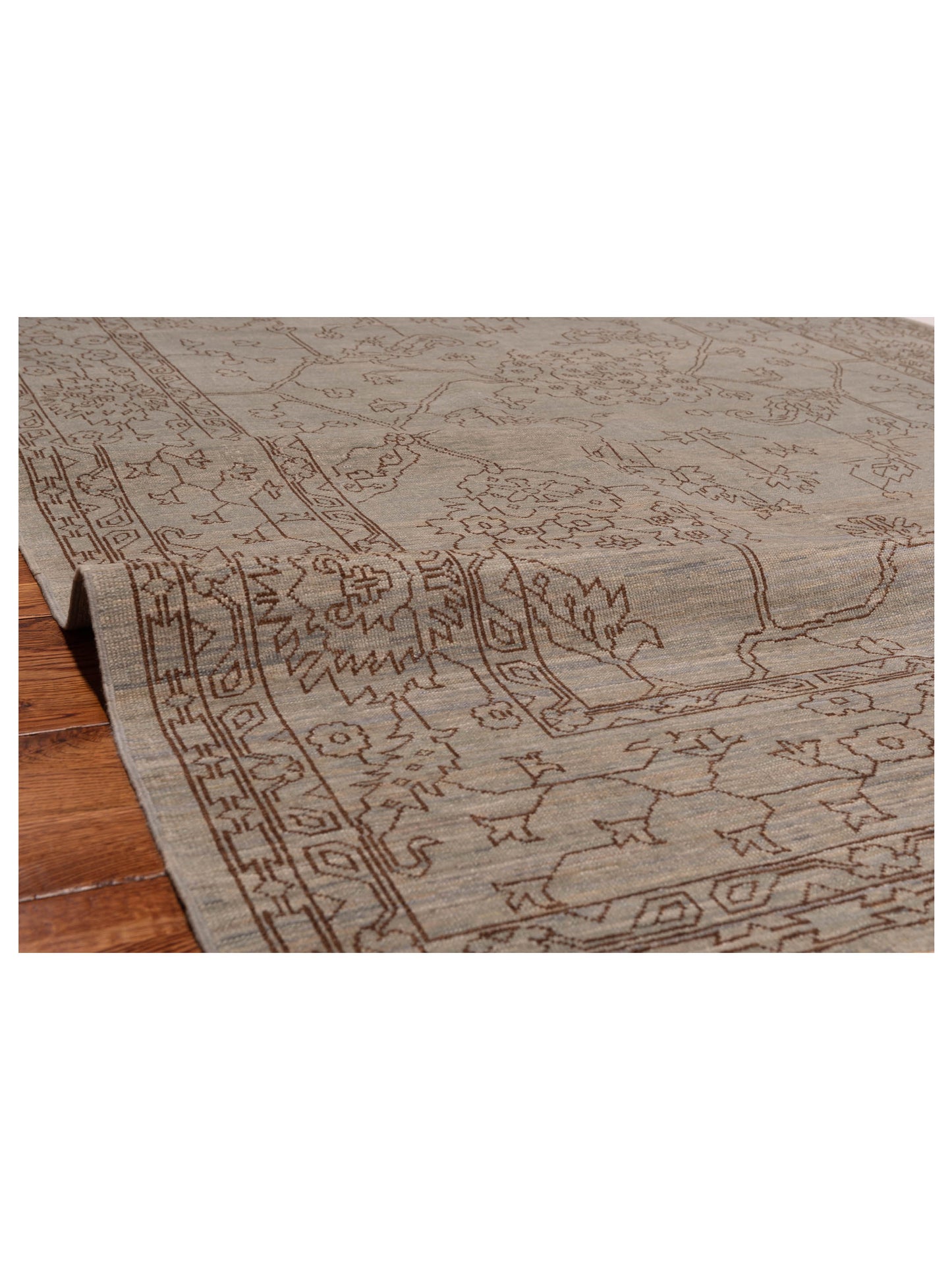 Defne Ruby Silver Dark Brown 6.7x9.5 Hand Knotted Rug