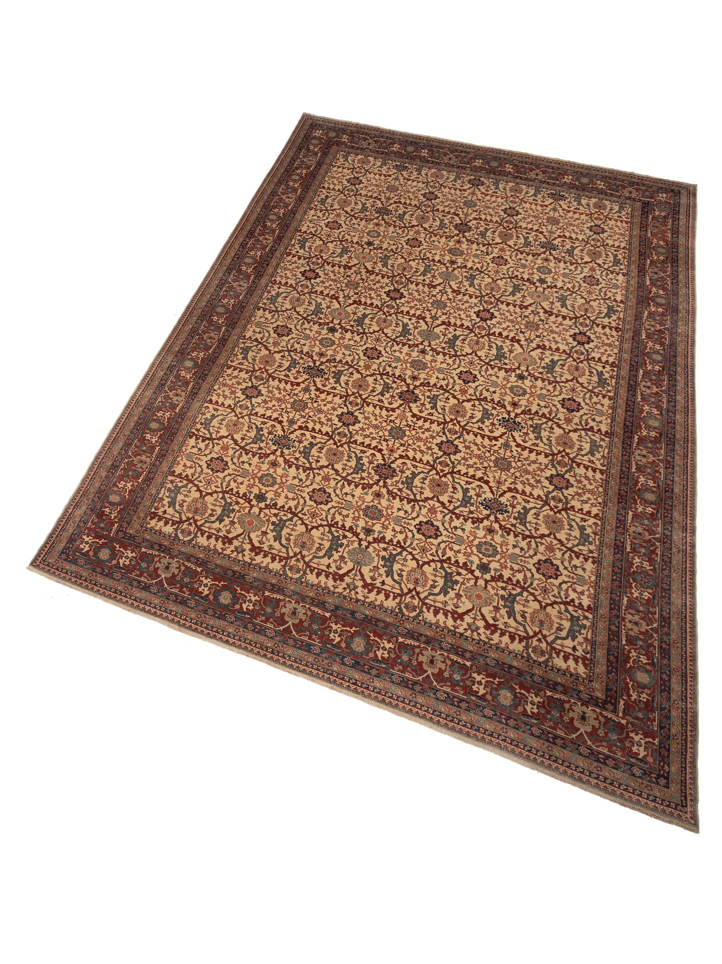 Antique Loom 108028 Ivory Red 14.4x20 Hand Knotted Rug