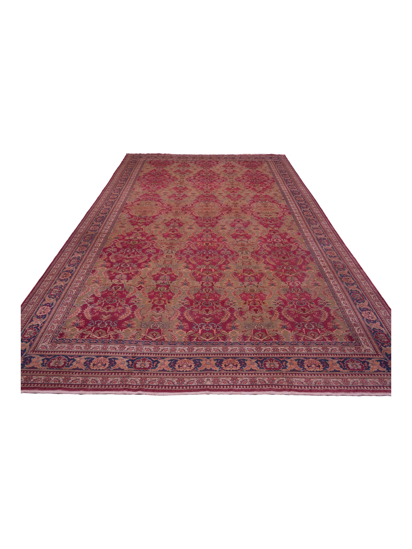 Antique Loom 108168 Red Blue 12.4x18.2 Hand Knotted Rug