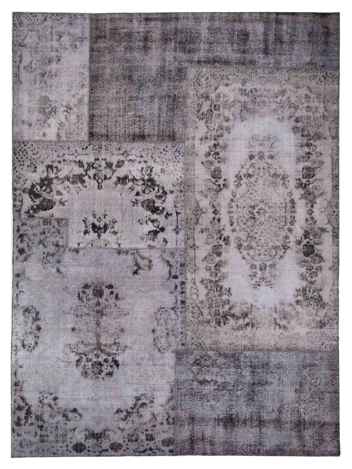 Pasha Turkish Vestige Patchwork  Gray  Contemporary