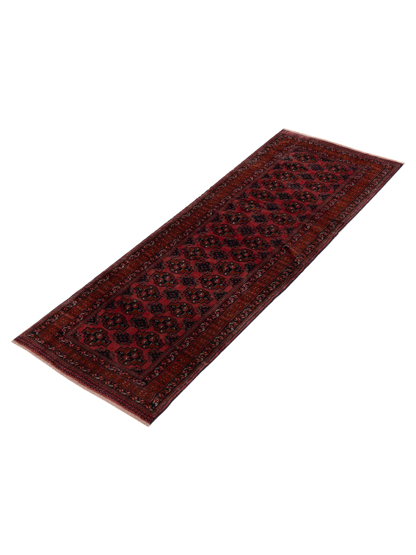 Afghan Belcik 154349 Red Red 2.10x7.8 Hand Knotted Rug