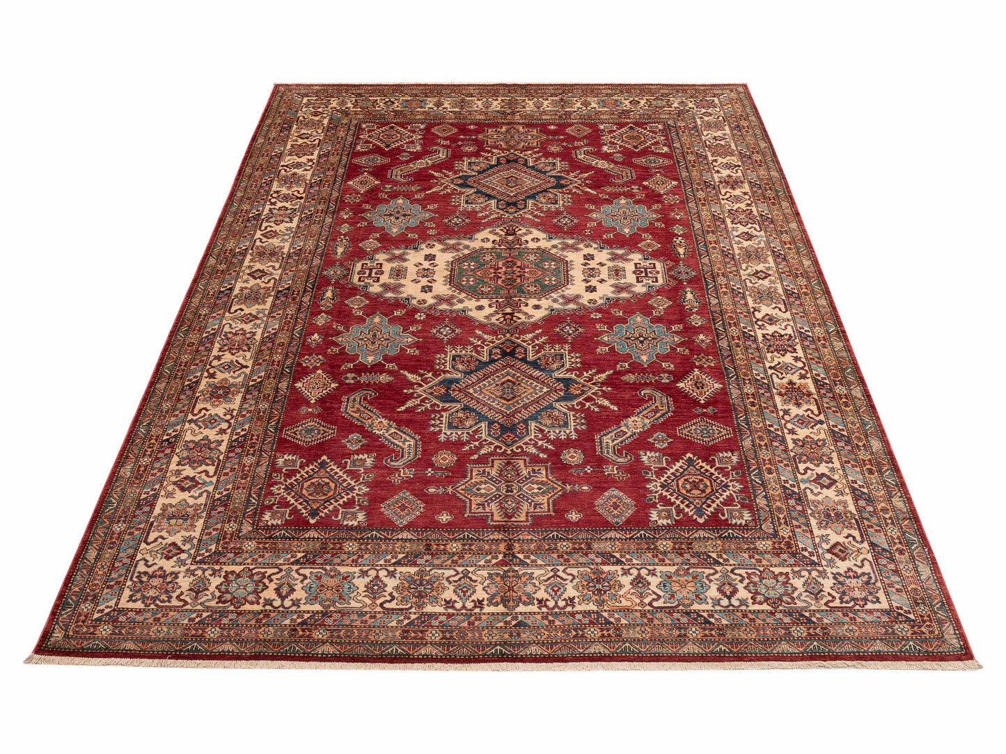 Kazak 151267 Red Ivory 8.11x12 Hand Knotted Rug