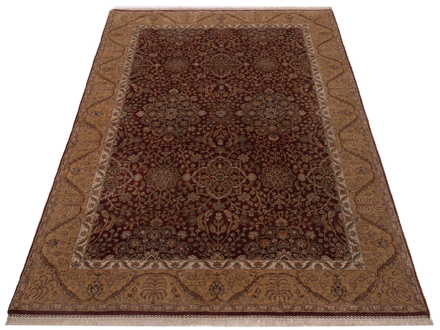 Platinum 82604 Red Gold 6.2x9.3 Hand Knotted Rug