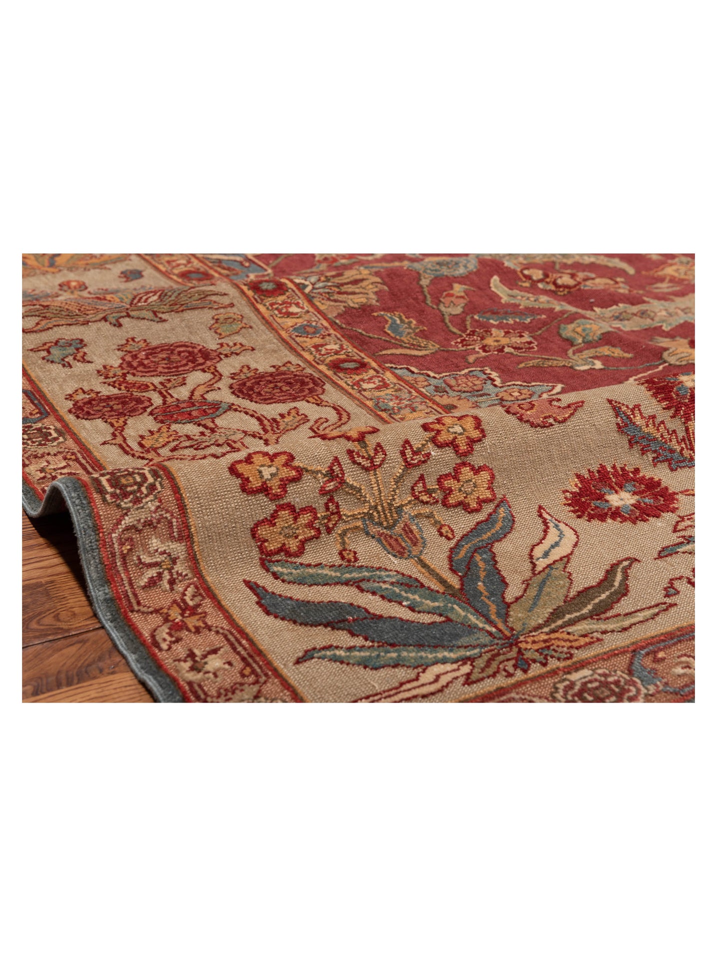 Antique Loom 104522 Red Cream 9.4x13.3 Hand Knotted Rug