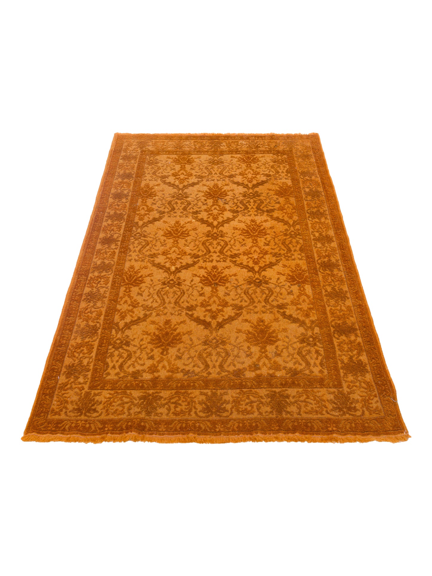 Vintage 106717 Orange 4x5.8 Hand Knotted Rug
