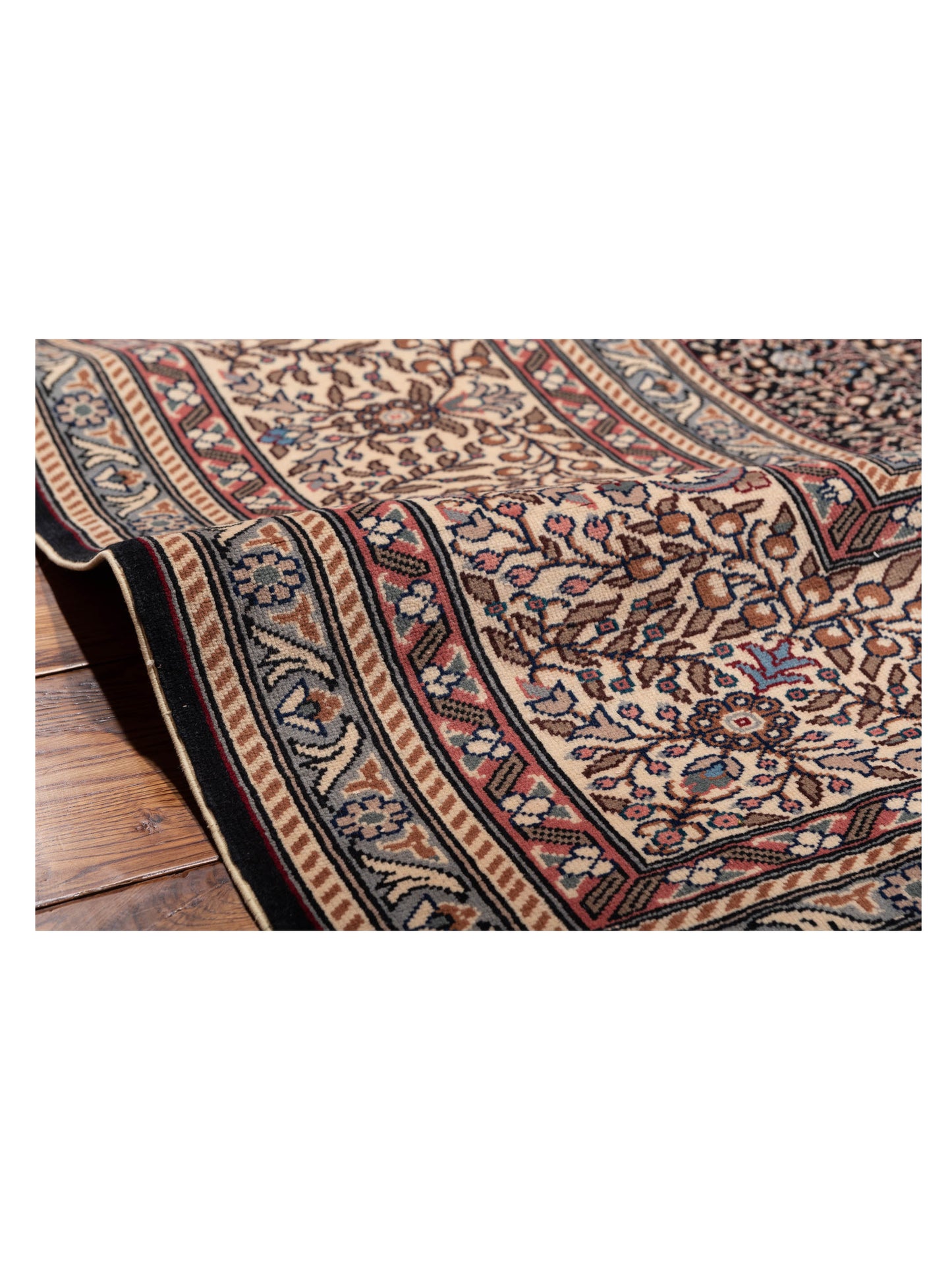 Kayseri 108214 Black Ivory 12.11x15.10 Hand Knotted Rug