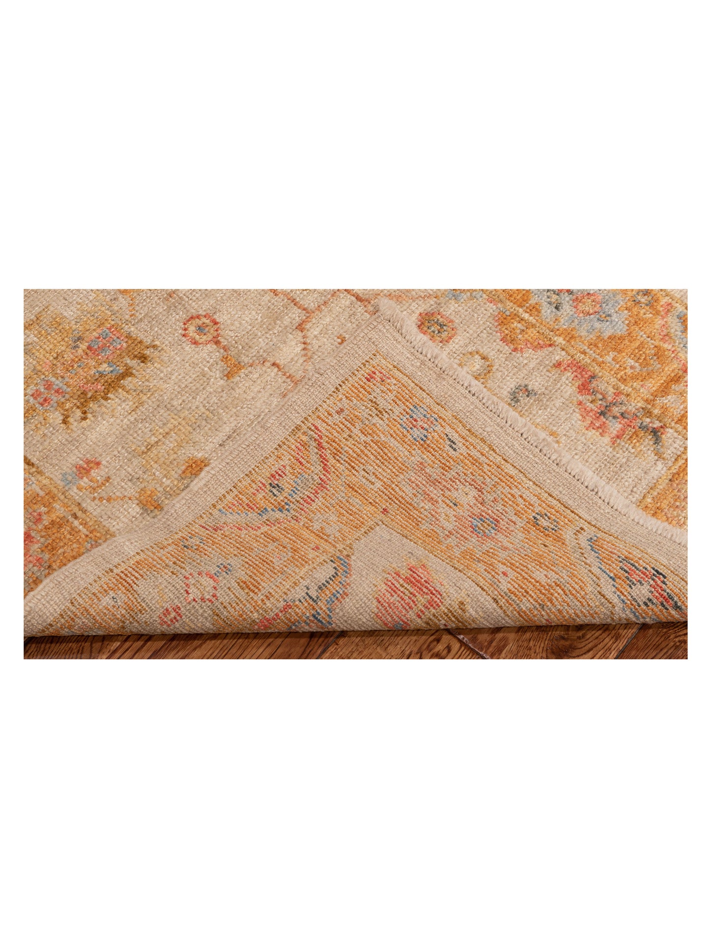 Angora Oushak 149534 Ivory Orange 2.5x13.3 Hand Knotted Rug