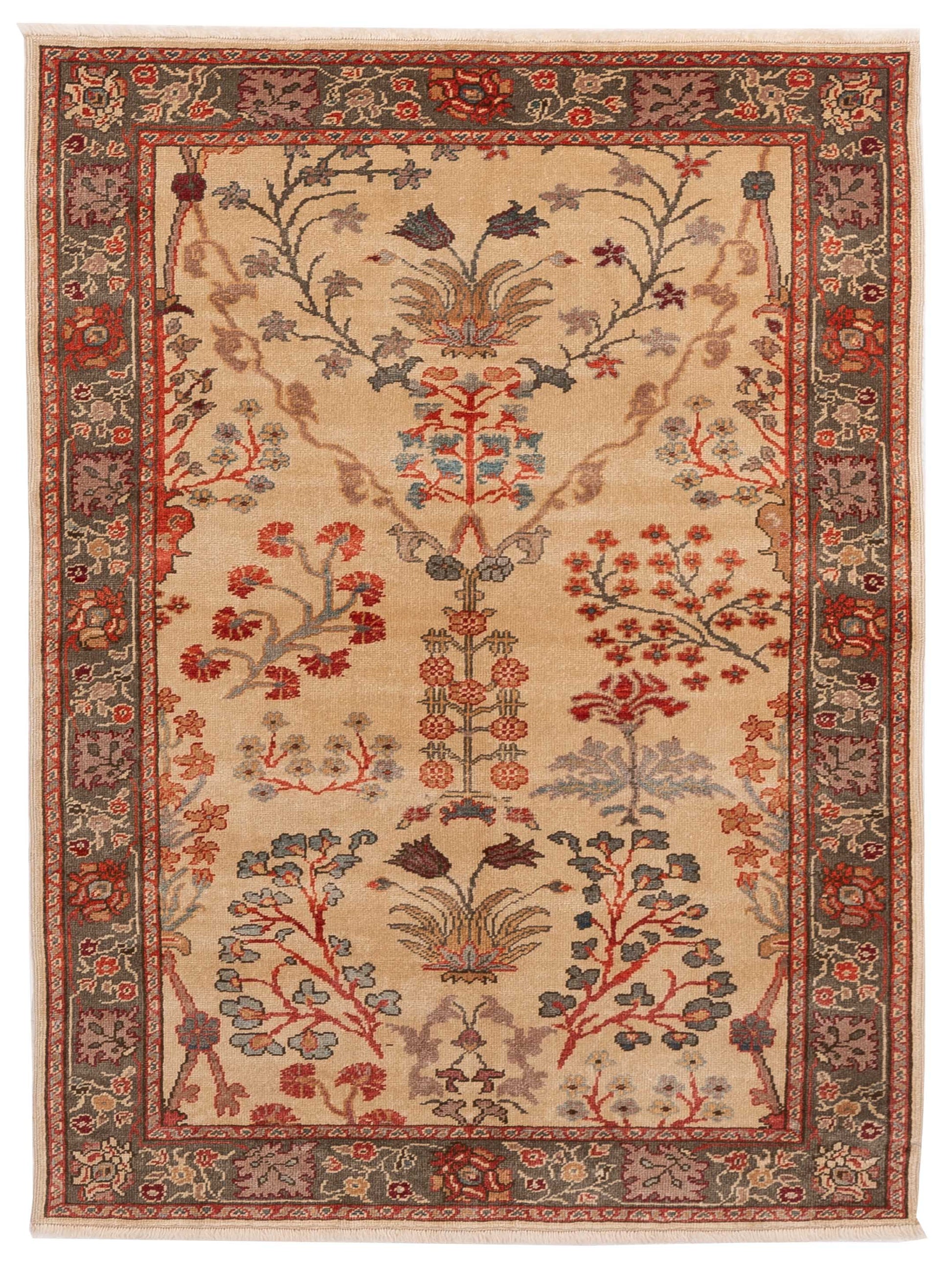 Pasha Antique Loom  Ivory Green Traditional