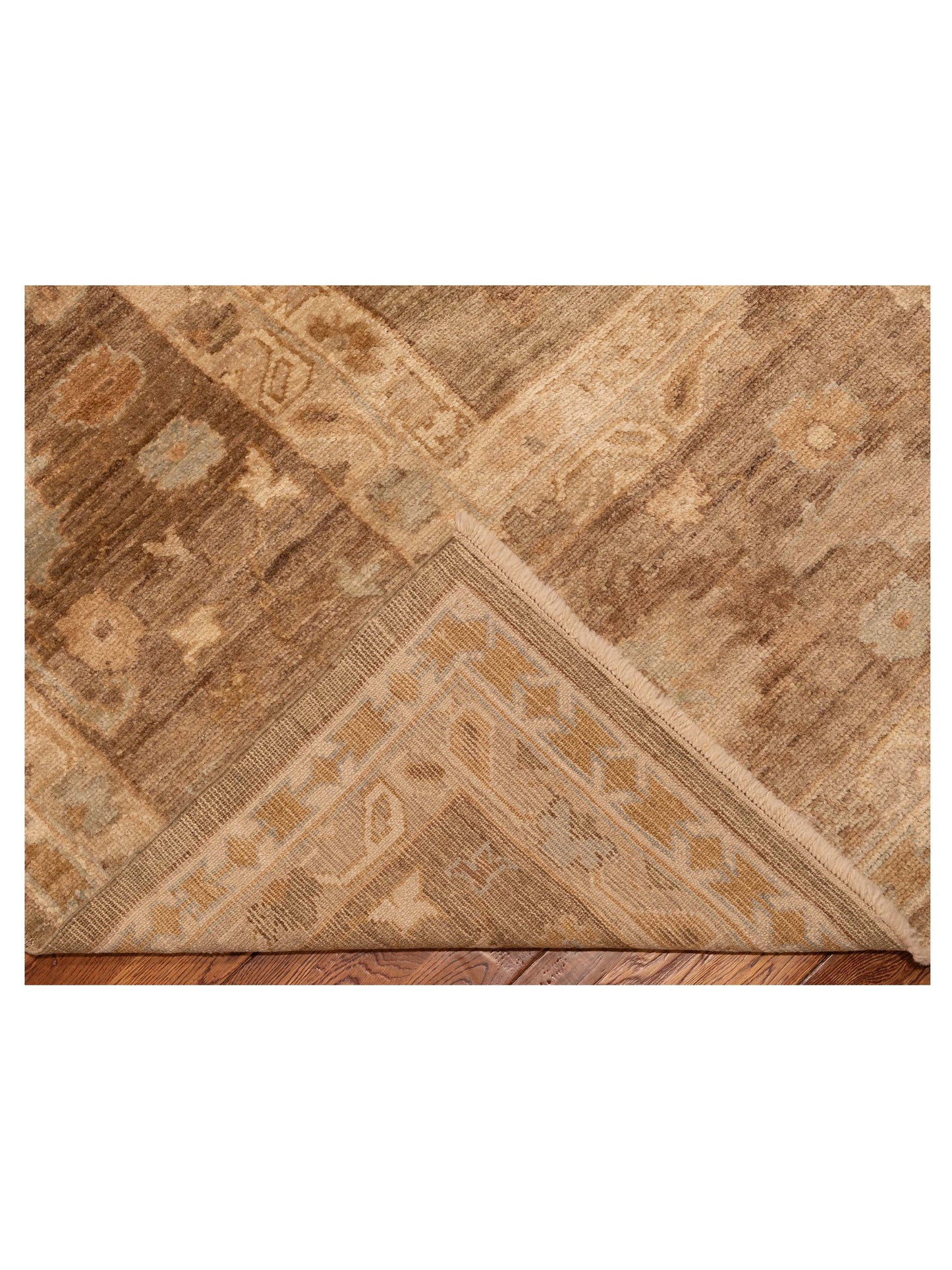 Angora Oushak 130260 Green Brown 14.6x21.1 Hand Knotted Rug