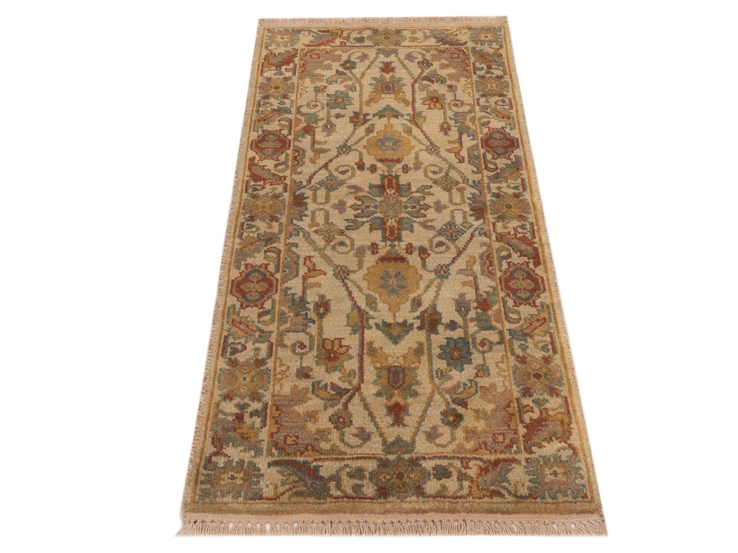 Lilac 103174 Beige Beige 2x4 Hand Knotted Rug