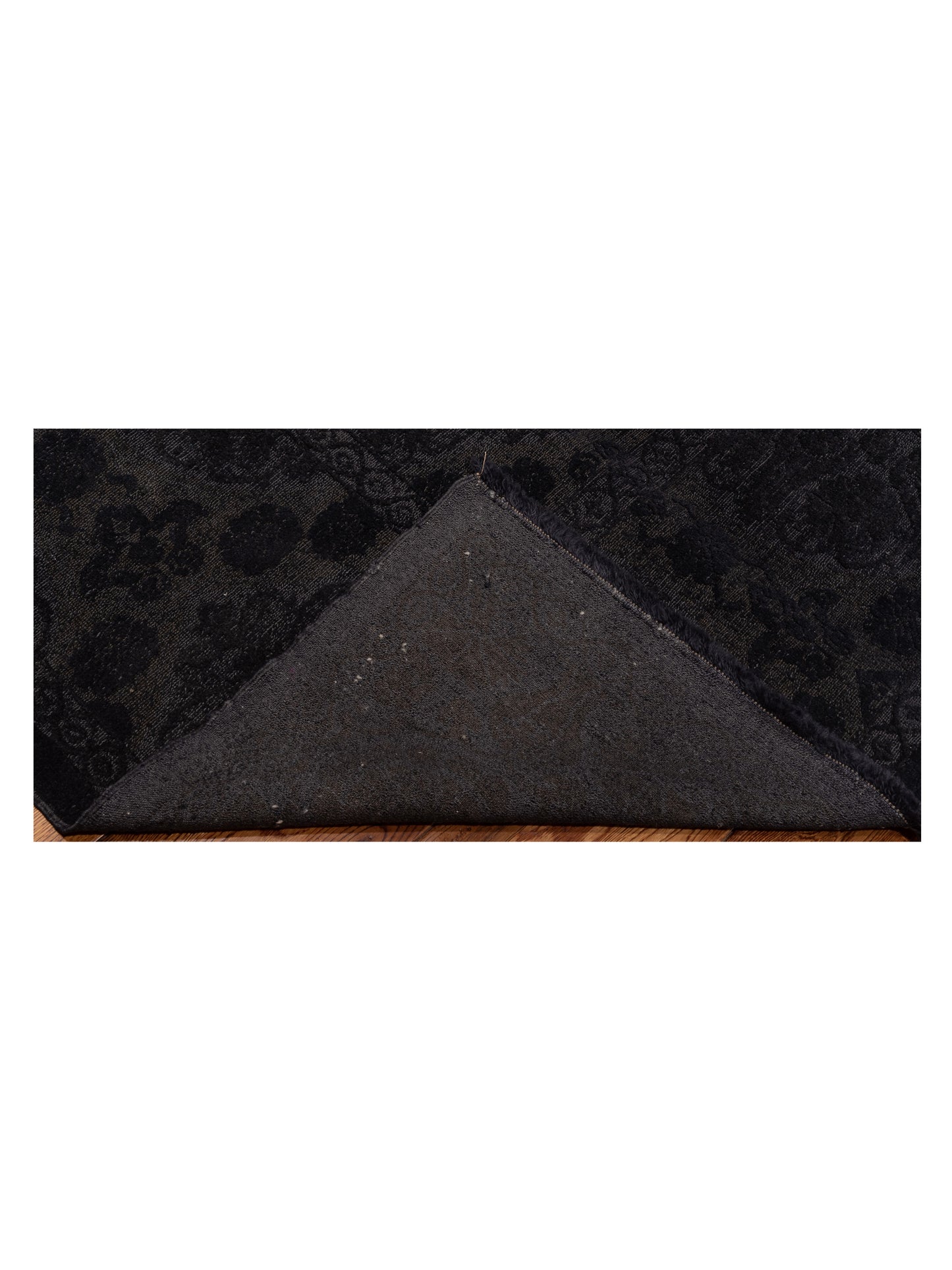 Defne Lotus Black 10.4x13.4 Hand Knotted Rug