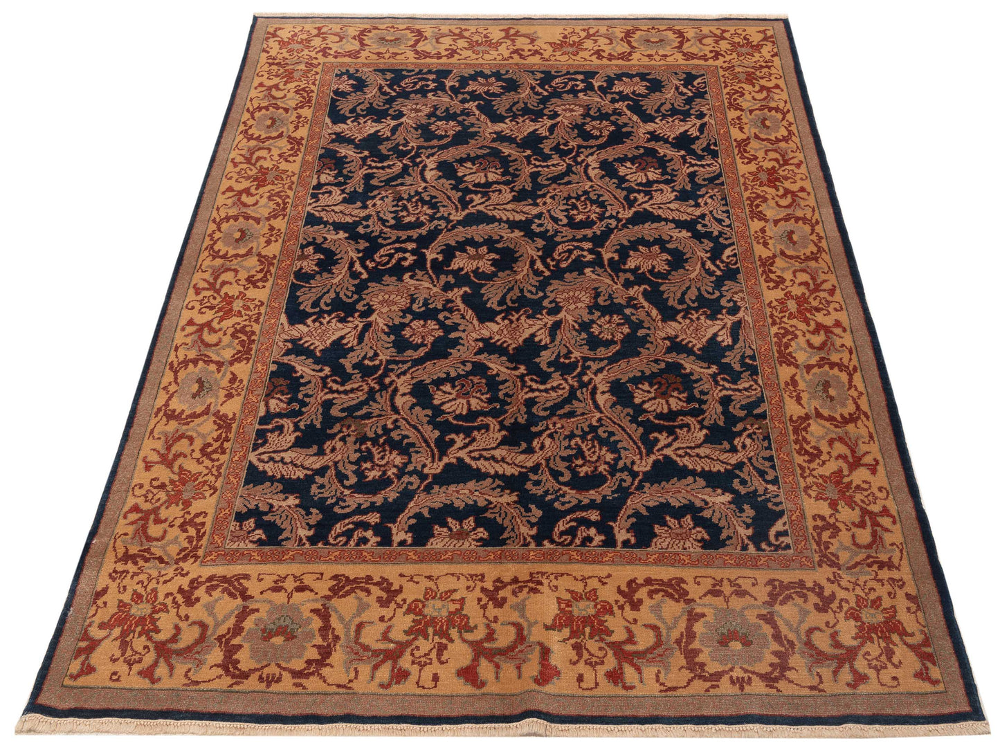 Antique Loom 120636 Navy Gold 6.10x8.8 Hand Knotted Rug