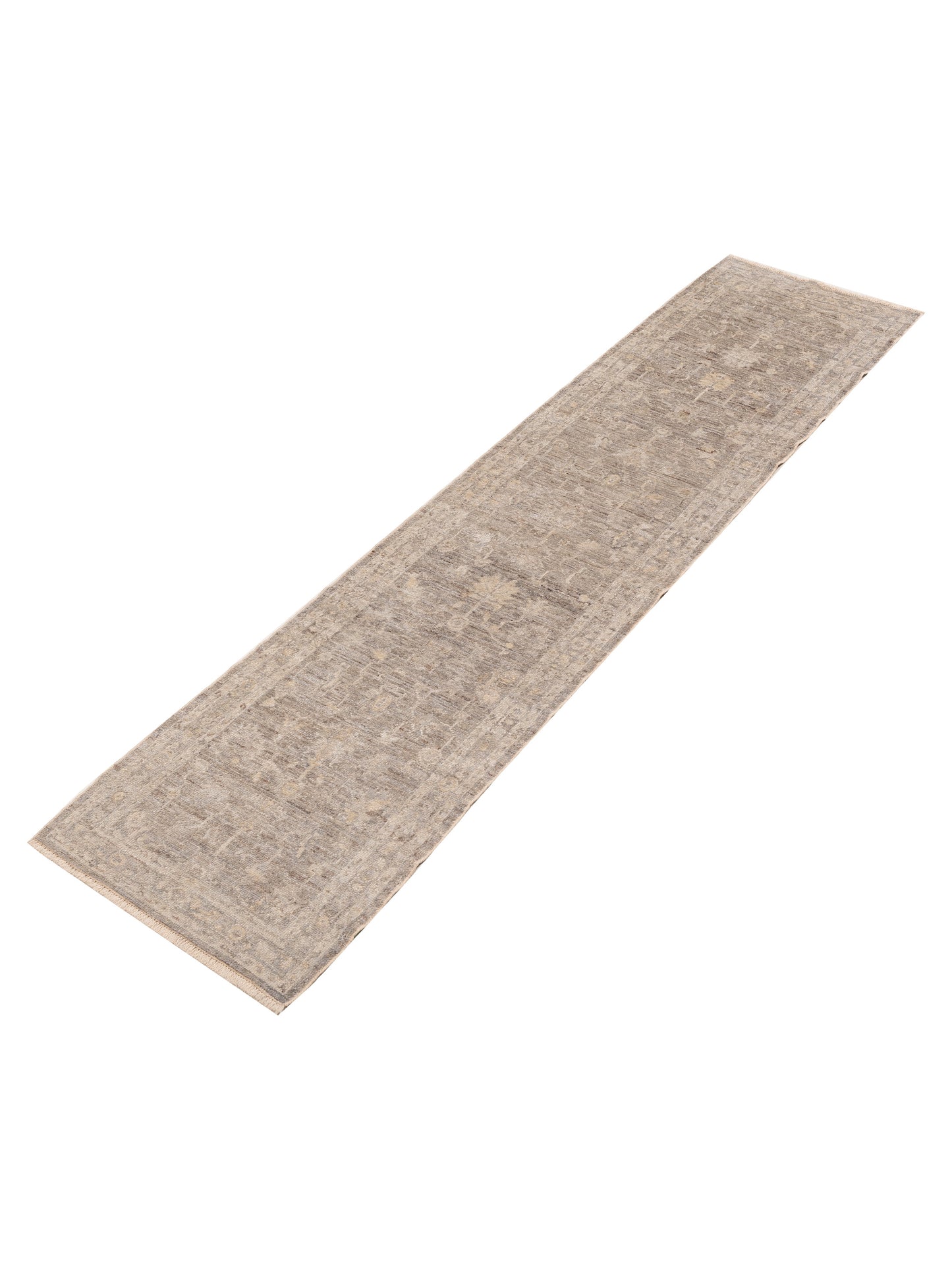 Angora Oushak 154274 Gray Gray 2.6x10.7 Hand Knotted Rug