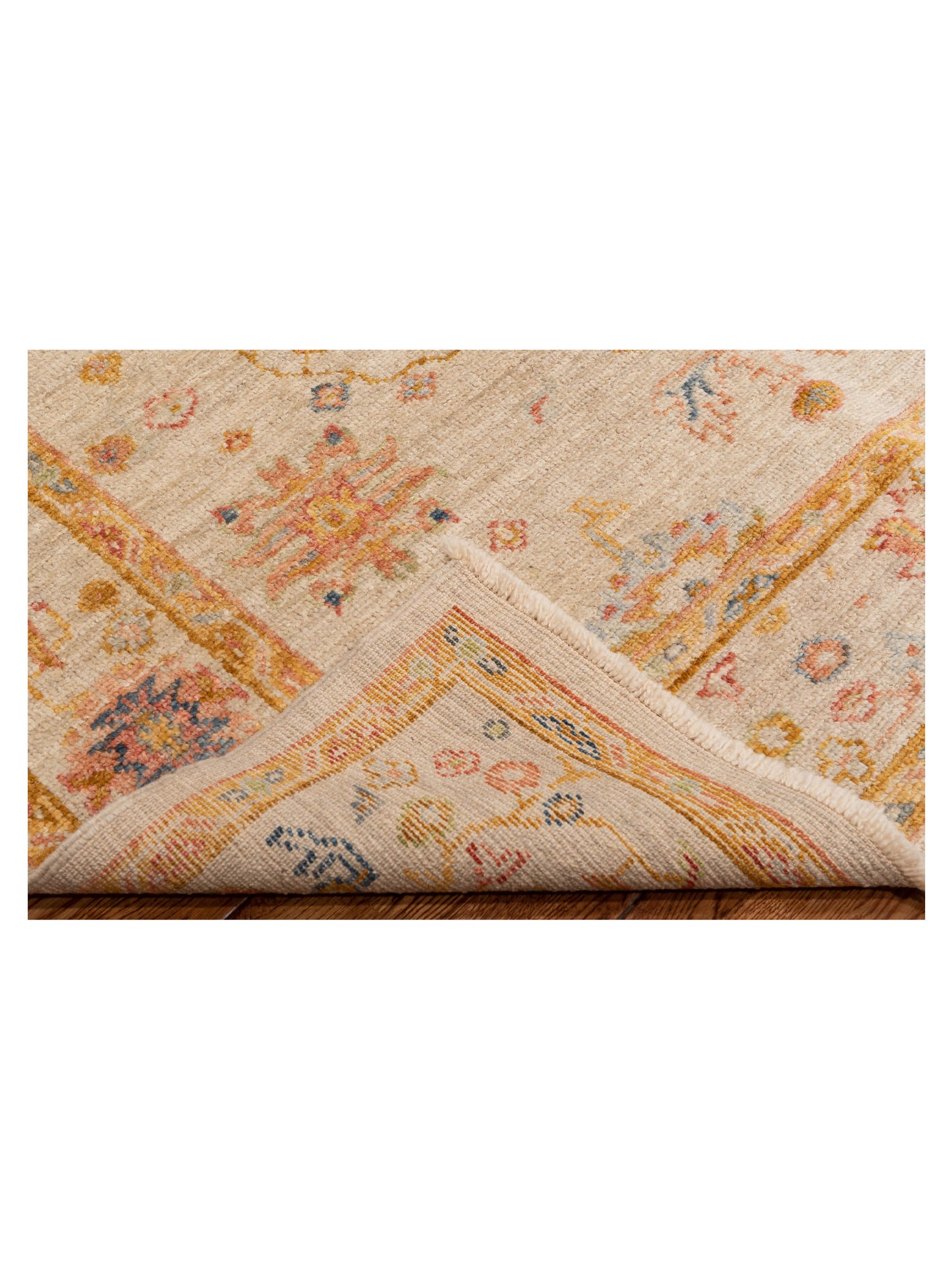 Angora Oushak 148061 Ivory Silver 5.1x6.9 Hand Knotted Rug