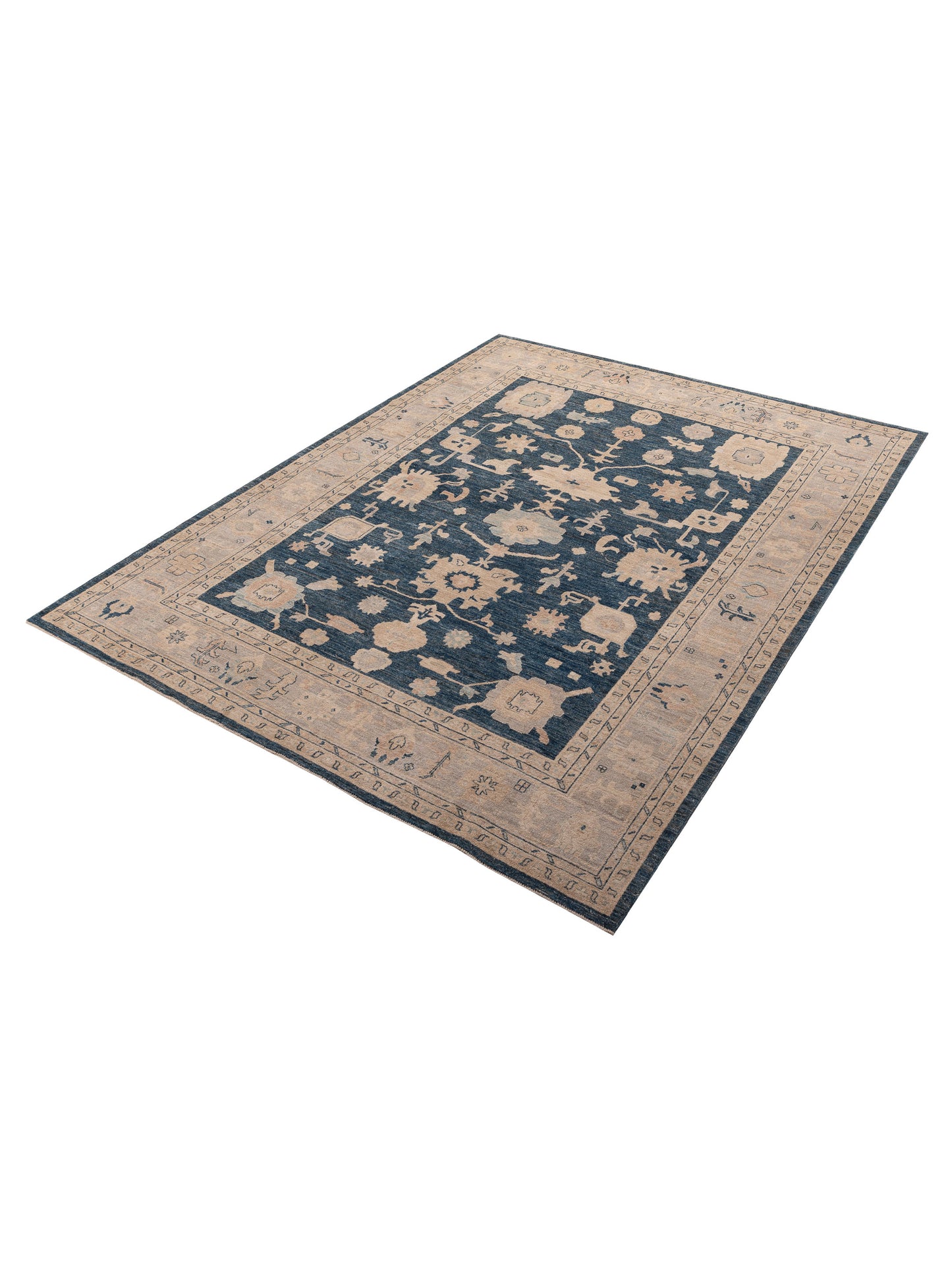 Anadol Oushak 156026 Blue Silver 9x11.10 Hand Knotted Rug