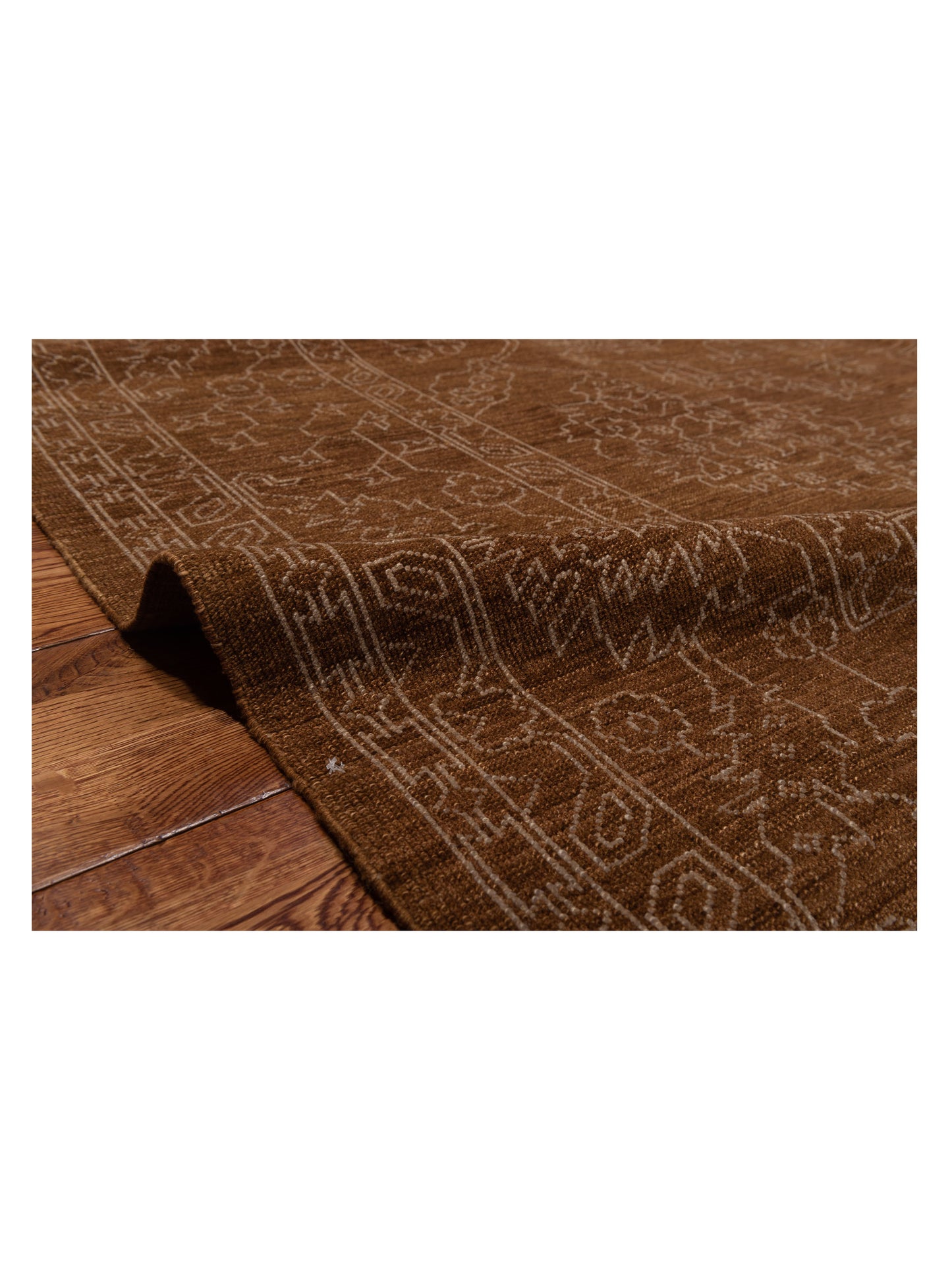 Defne Ruby Brown Silver 8.2x9.11 Hand Knotted Rug