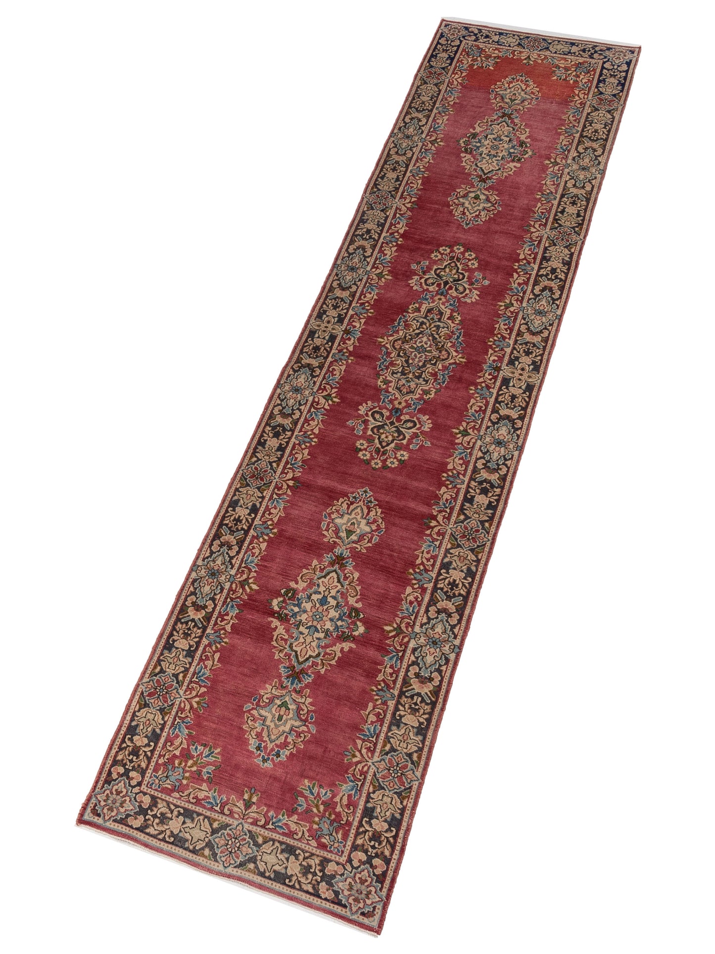 Persian 85783 Pink Brown 2.11x14.2 Hand Knotted Rug