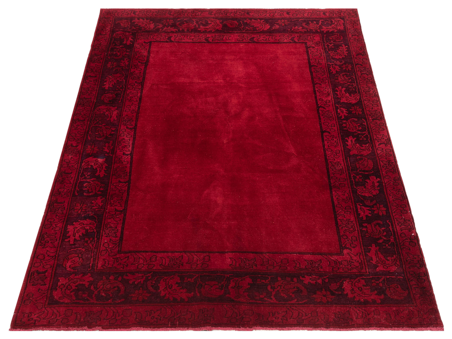 Vintage 79952 Red Red 5.8x7.7 Hand Knotted Rug