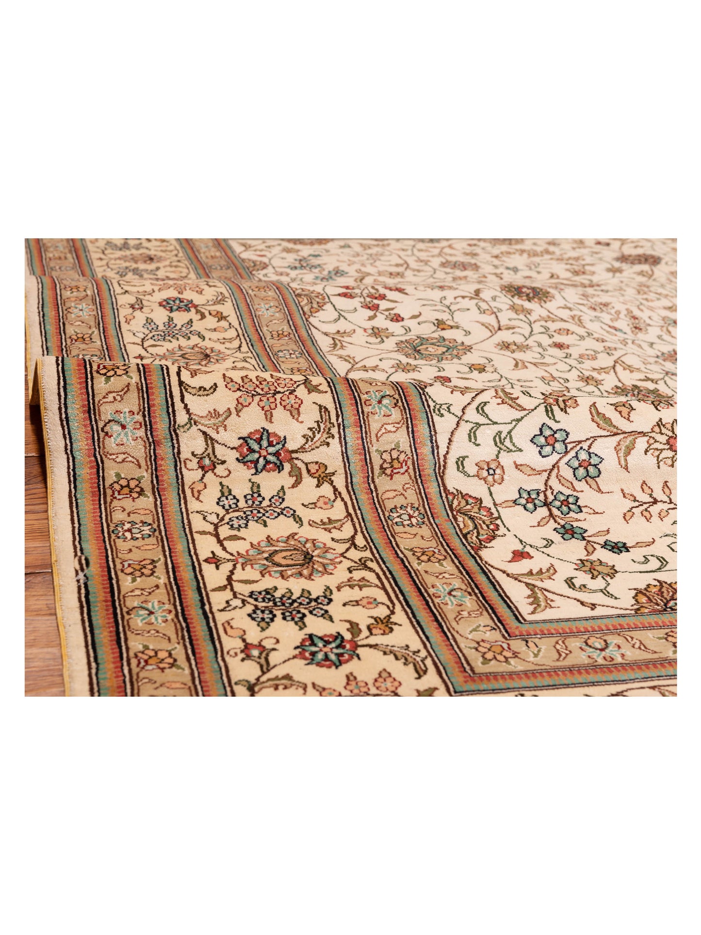 Pure Silk 105525 Ivory Ivory 6x6.2 Hand Knotted Rug