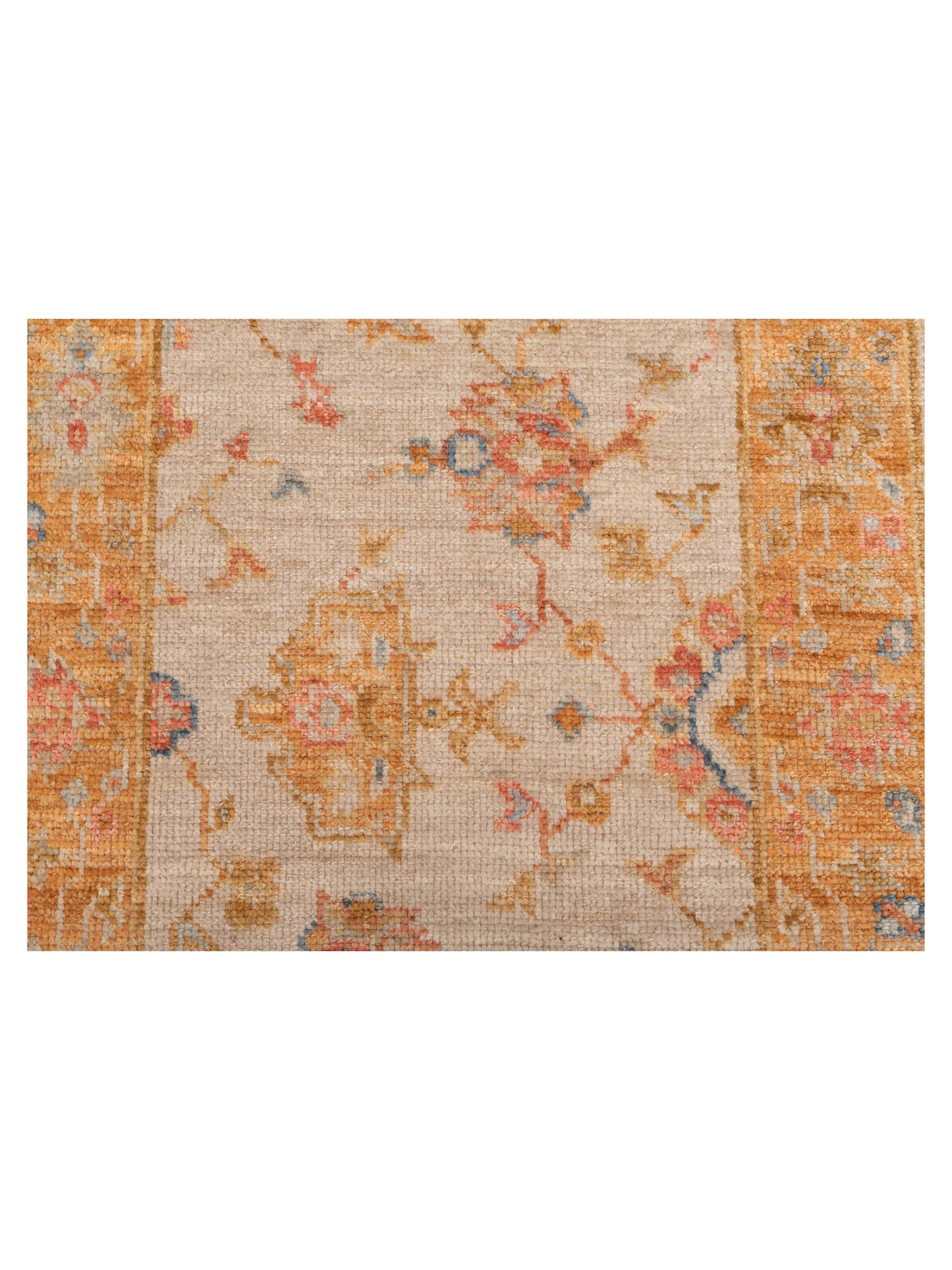 Angora Oushak 149495 Ivory Orange 2.6x13.6 Hand Knotted Rug