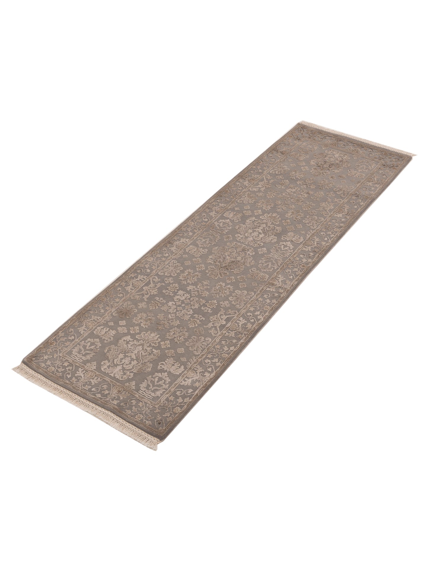 Imperial Silk 151202 Gray Gray 2.8x8.1 Hand Knotted Rug