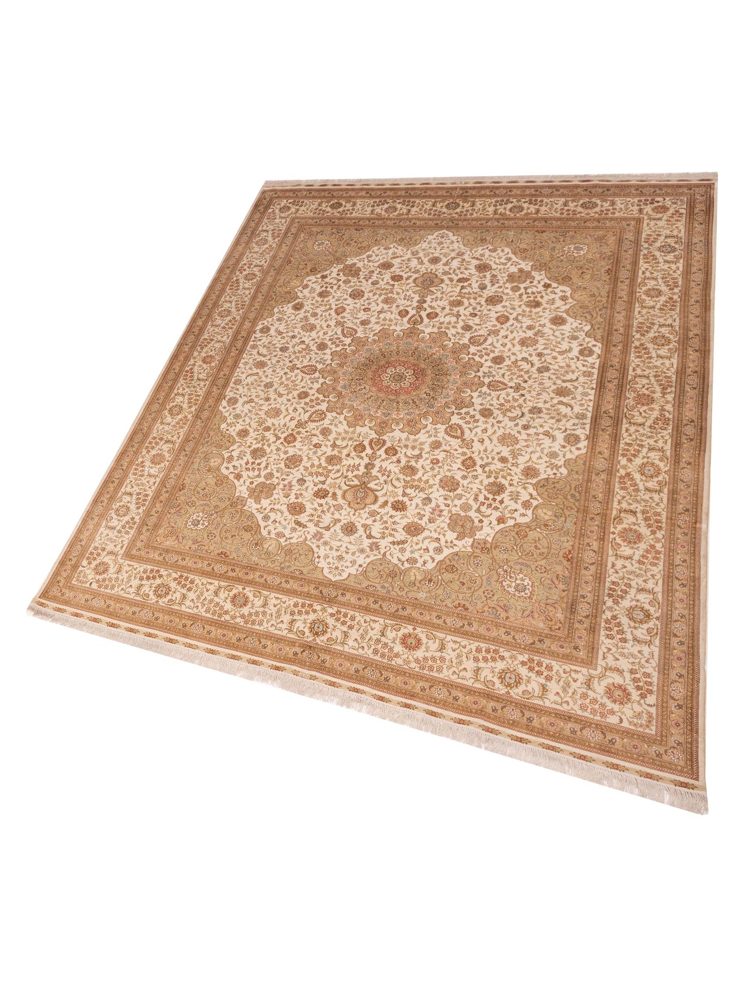 Pure Silk 118026 Ivory Ivory 9.1x11.10 Hand Knotted Rug