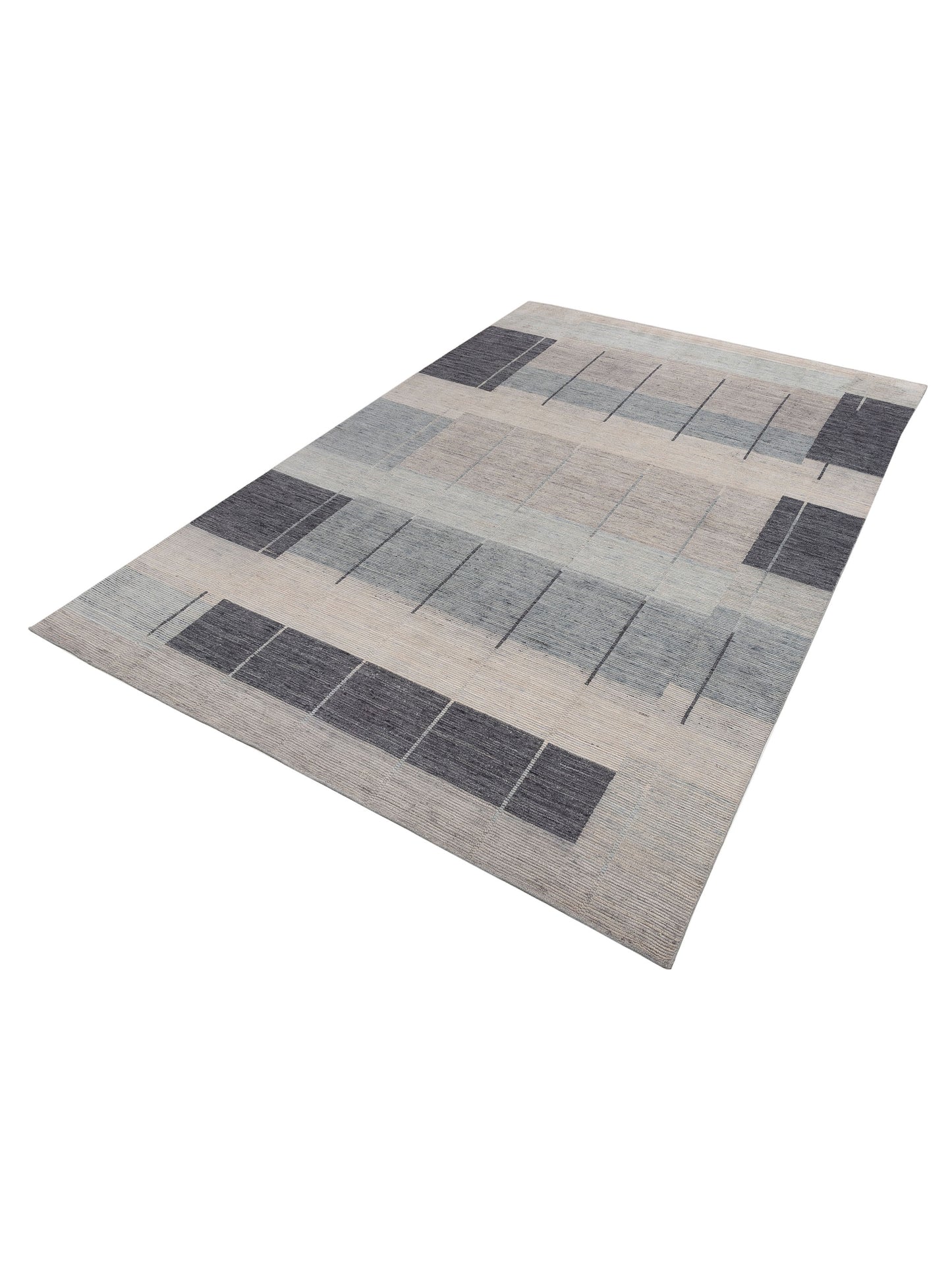 Aurore 154845 Gray Blue 10x14.1 Hand Knotted Rug