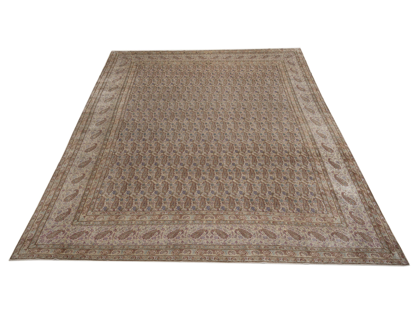 Persian 93501 Beige 13.4x15.5 Hand Knotted Rug