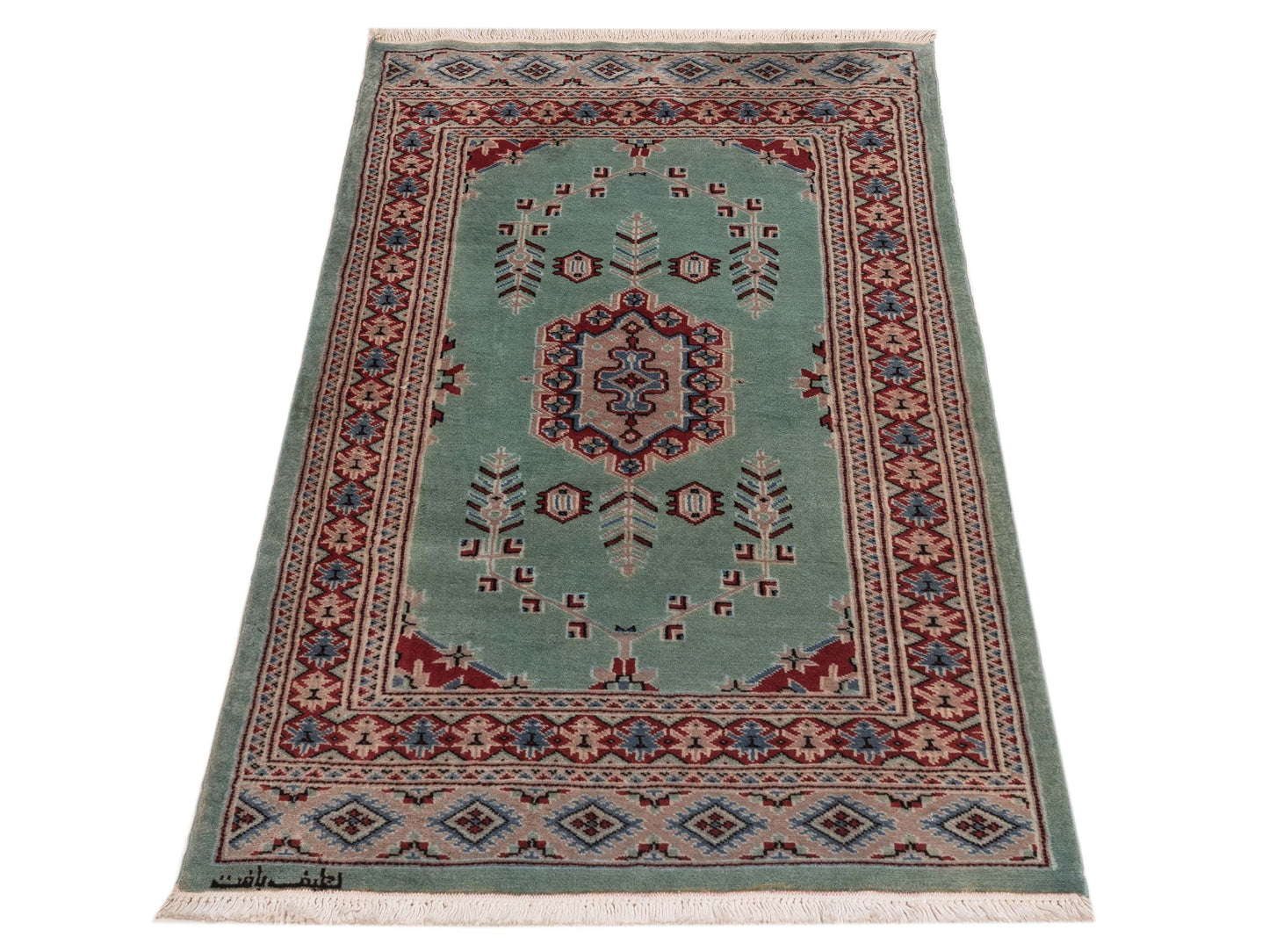 Bokhara 146673 Green Beige 2.8x4.10 Hand Knotted Rug