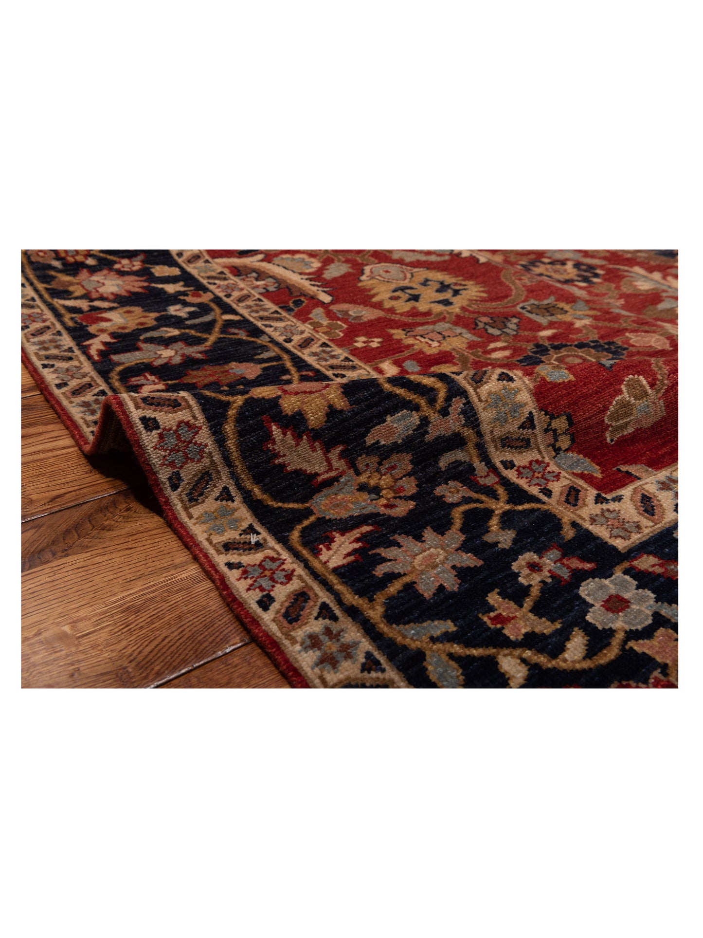 Simav 127933 Red Navy 8.1x9.10 Hand Knotted Rug