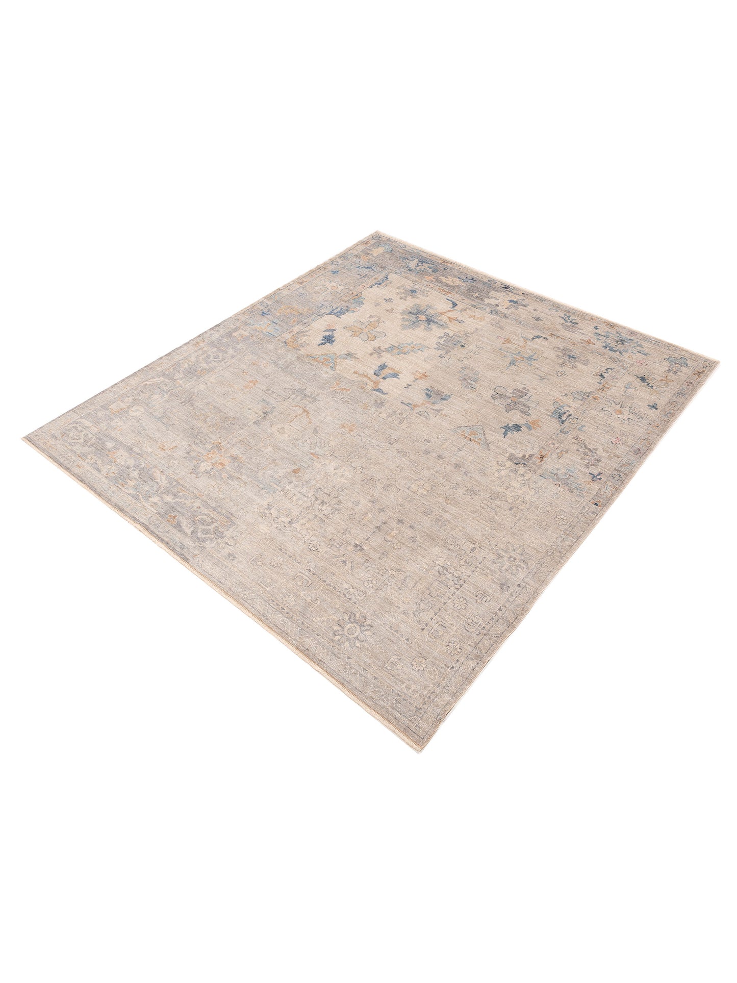 Angora Oushak 152556 Silver Gray 8.4x9.6 Hand Knotted Rug