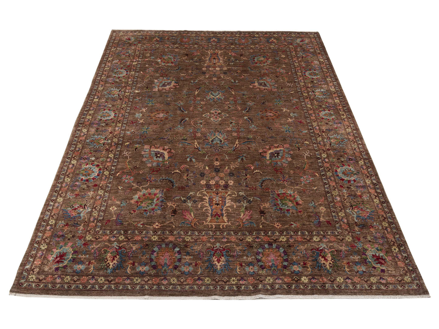 Sultan 153692 Brown Brown 8.11x11.10 Hand Knotted Rug