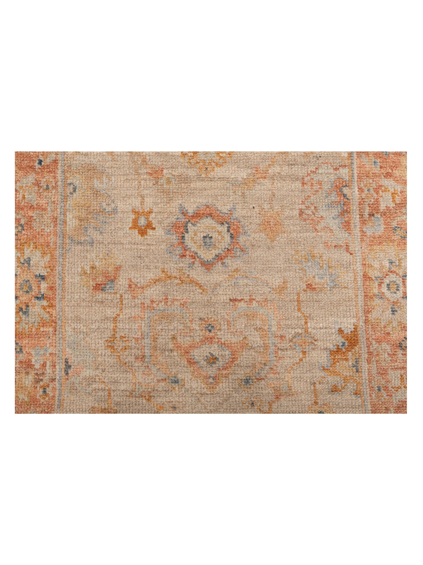 Angora Oushak 149606 Ivory Rust 2.7x13.6 Hand Knotted Rug