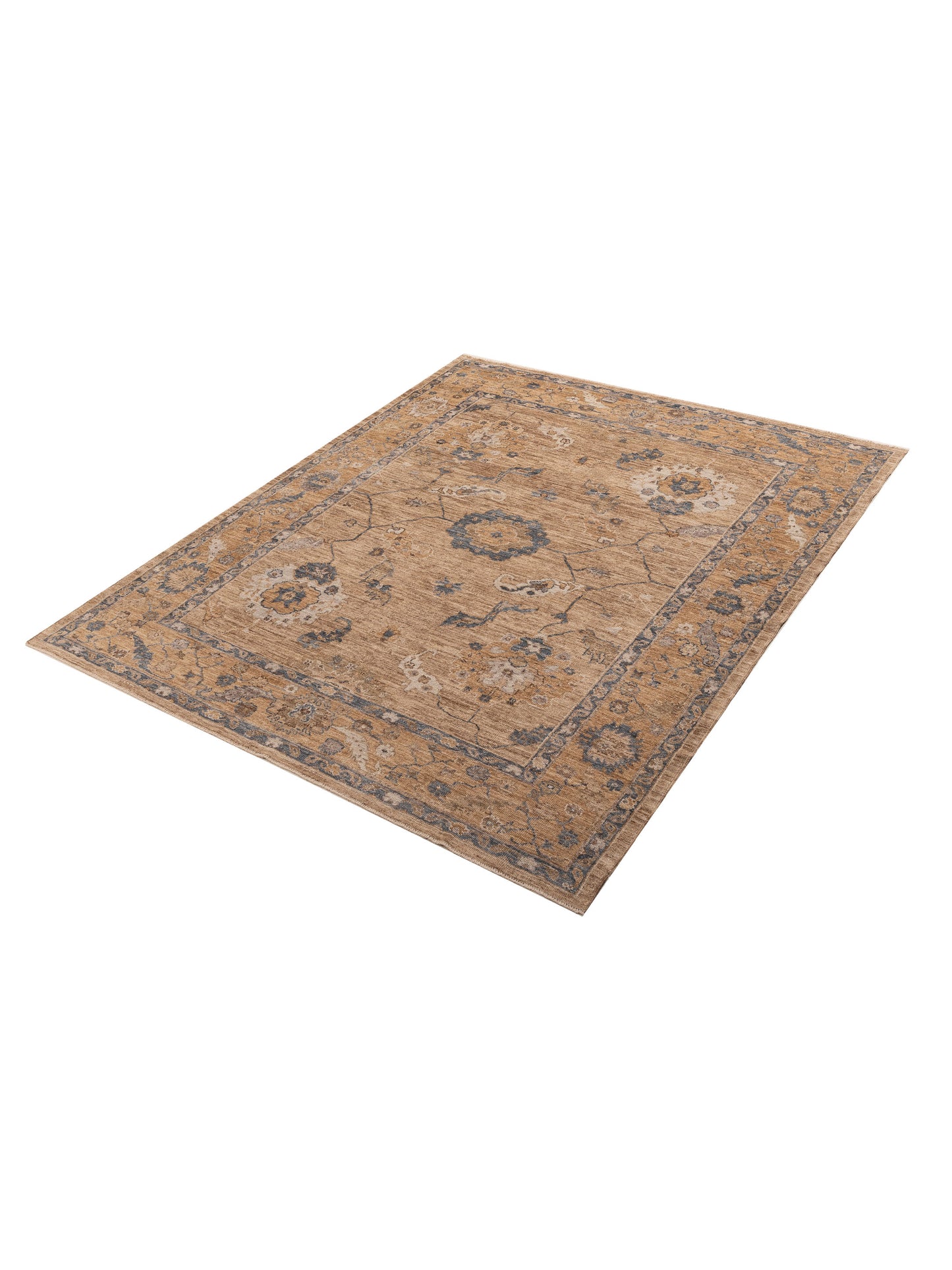 Angora Oushak 156042 Gold Gold 8.2x9.11 Hand Knotted Rug