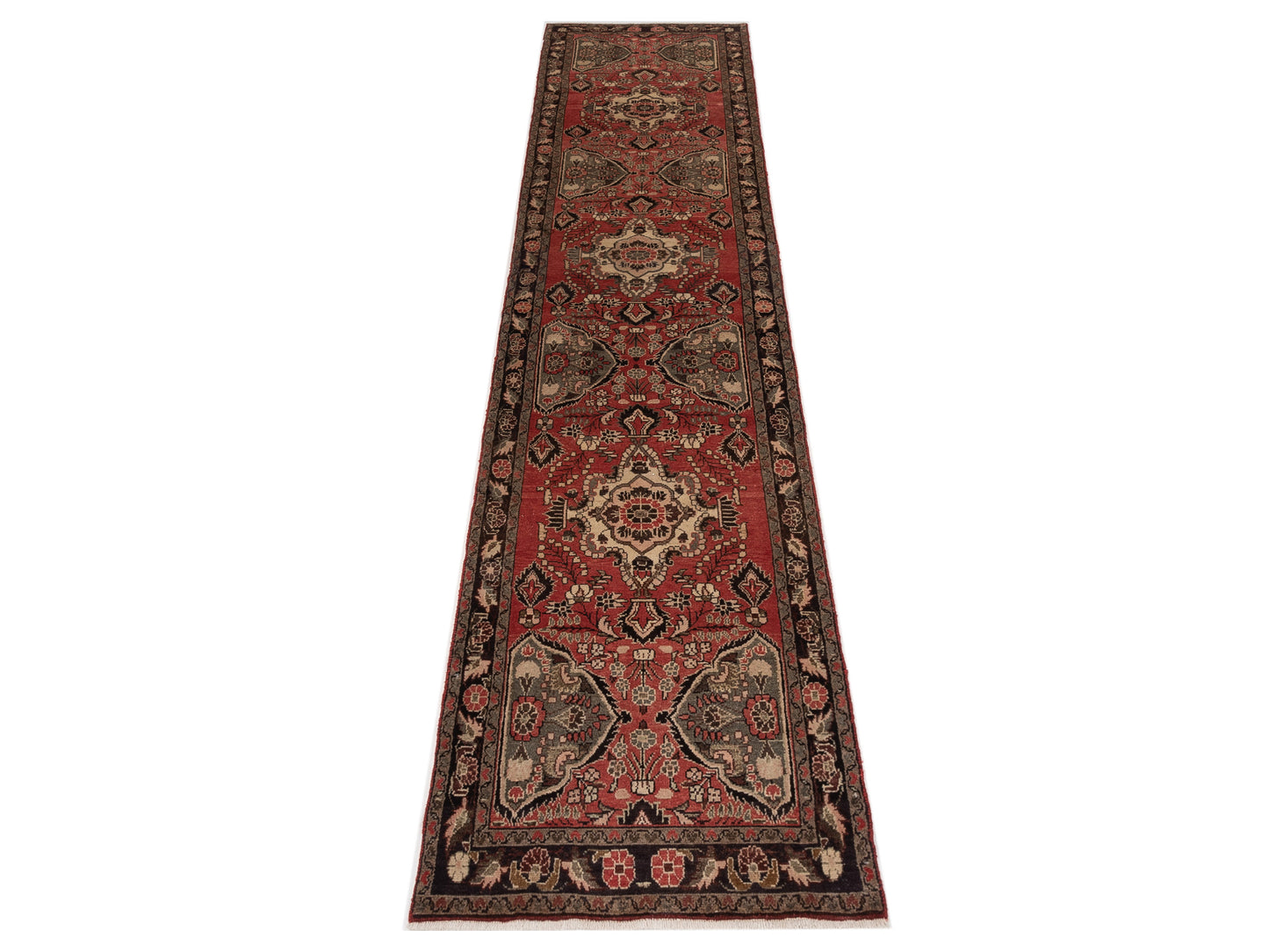 Persian 93147 Rust Brown 3.2x15.11 Hand Knotted Rug