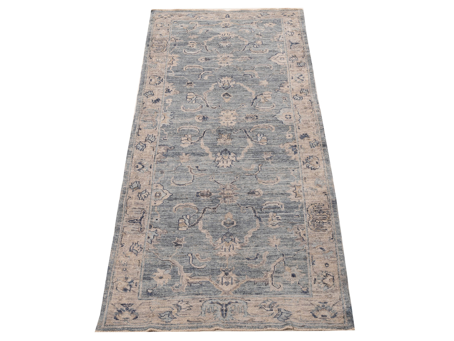 Angora Oushak 156250 Blue Gray 4.1x9.8 Hand Knotted Rug
