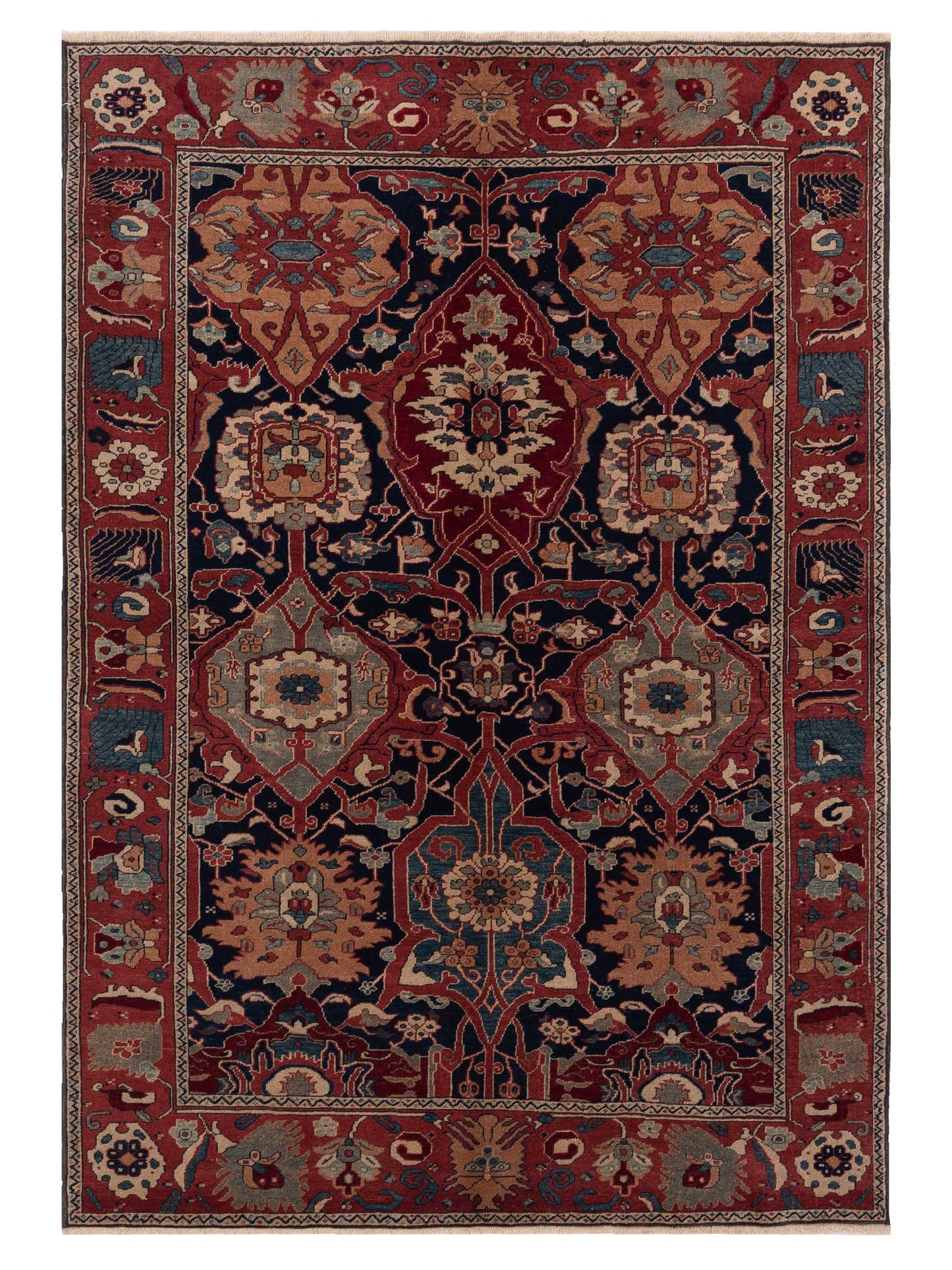 Pasha Antique Loom  Navy Rust Traditional