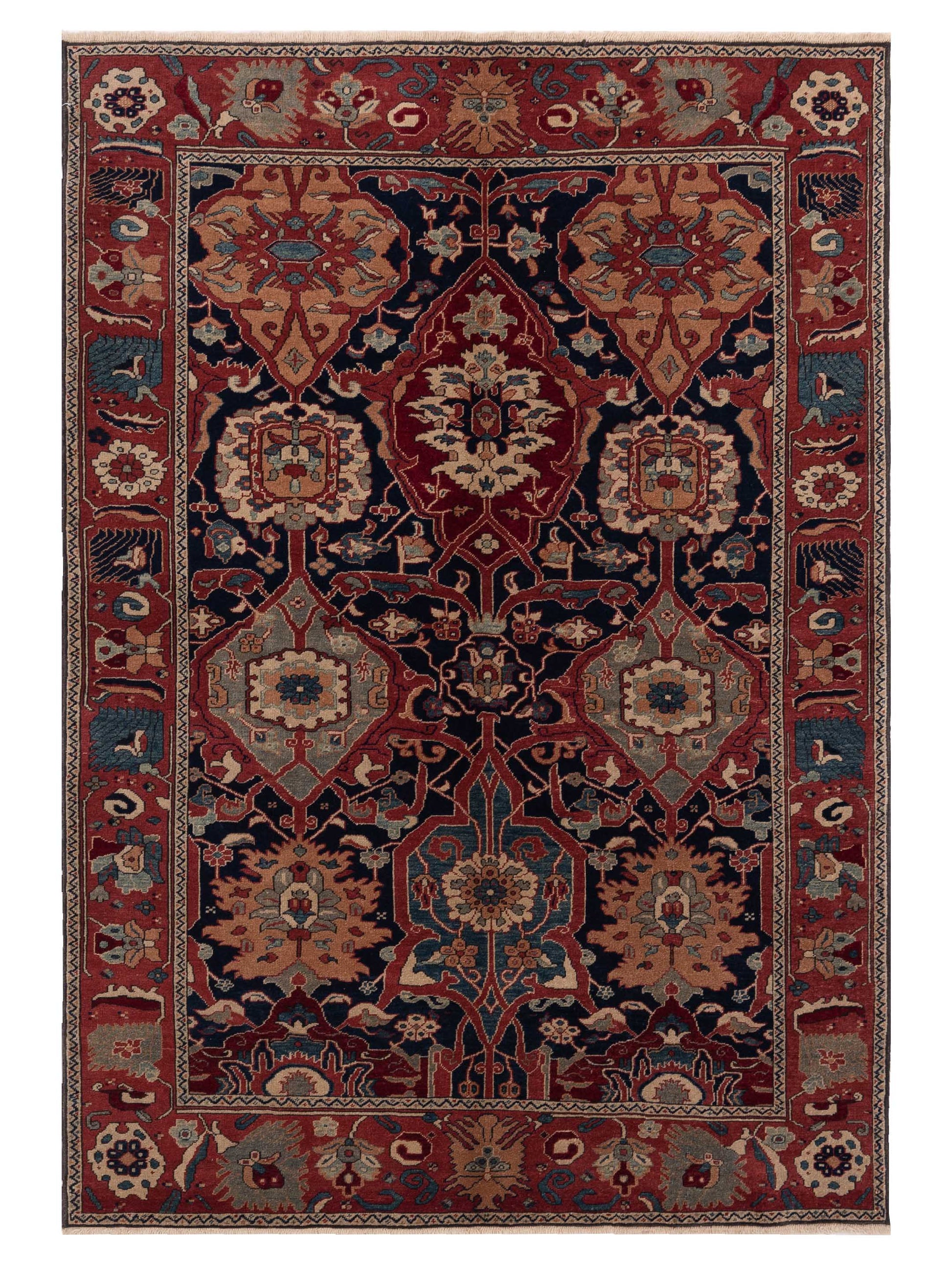 Pasha Antique Loom  Navy Rust Traditional